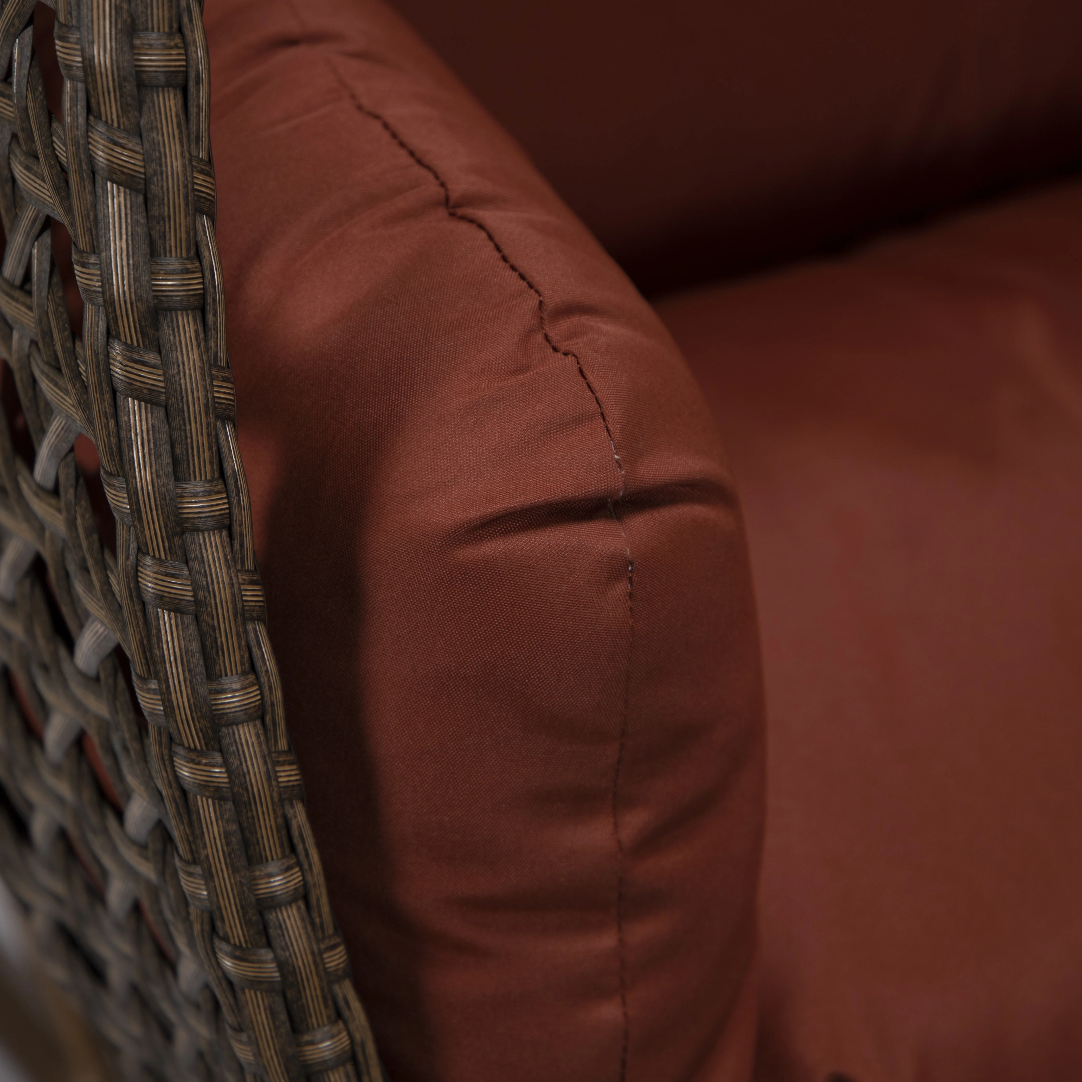 Mendoza Dark Brown Wicker Hanging 2 person Egg Swing Chair