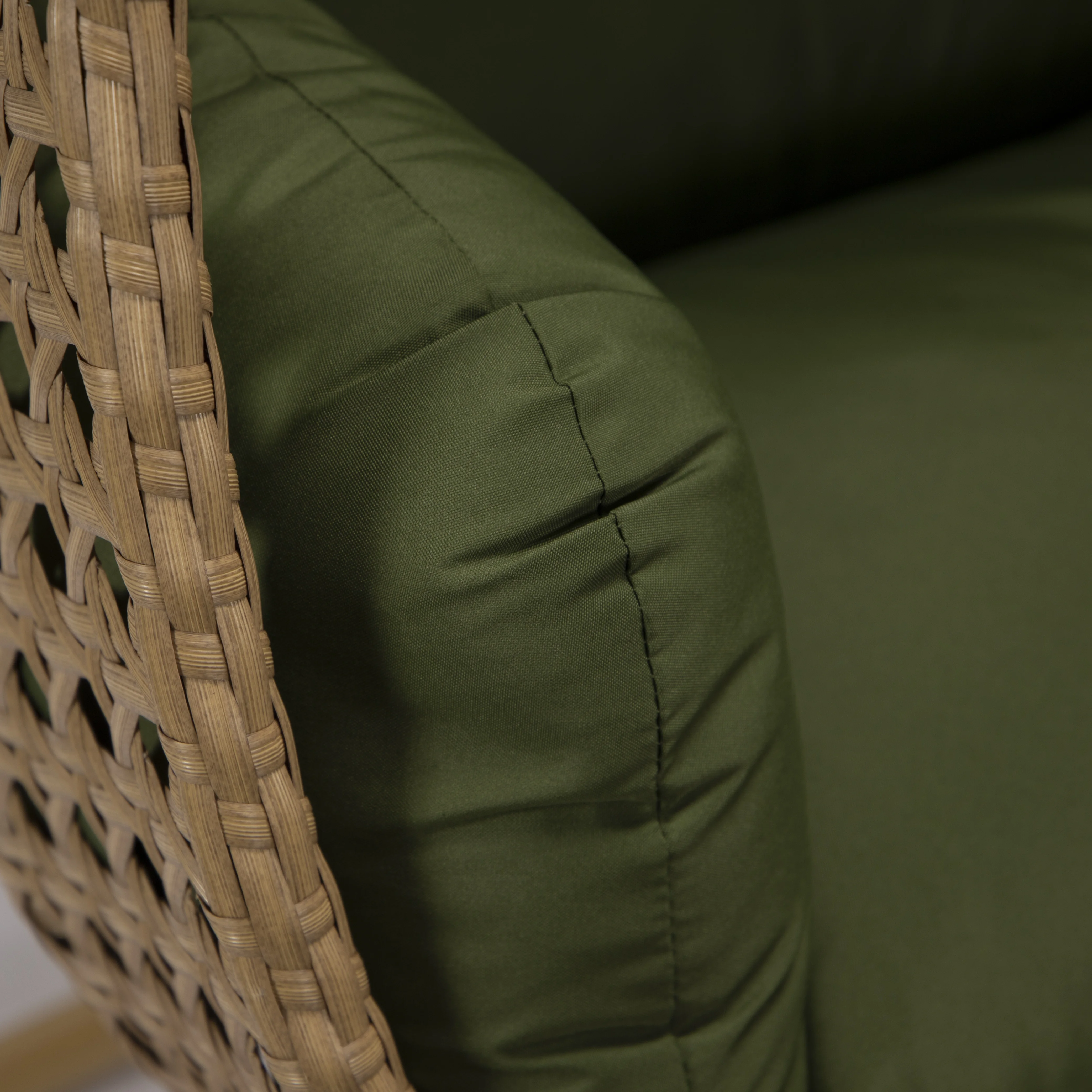 Mendoza Light Brown Wicker Hanging 2 person Egg Swing Chair