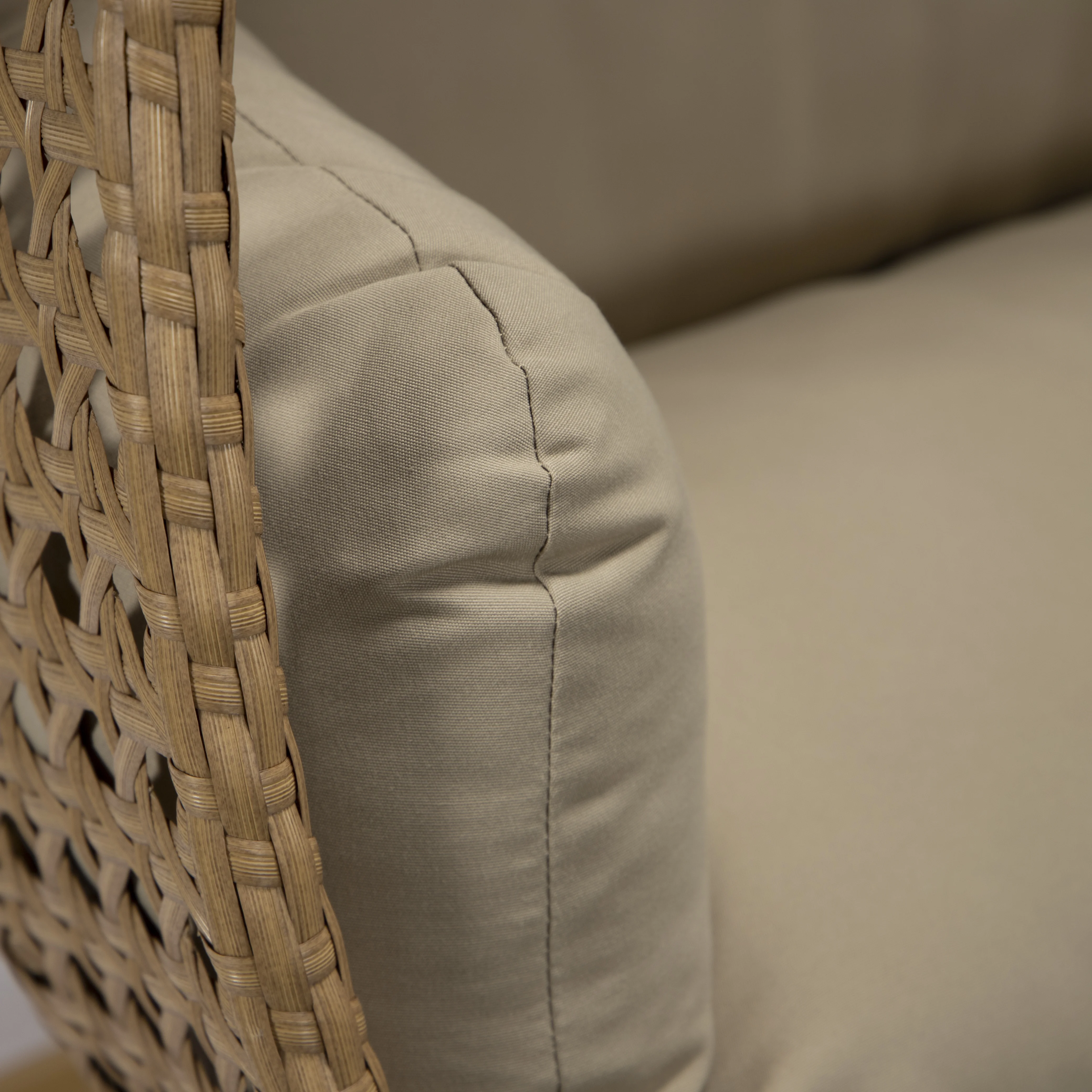 Mendoza Light Brown Wicker Hanging 2 person Egg Swing Chair