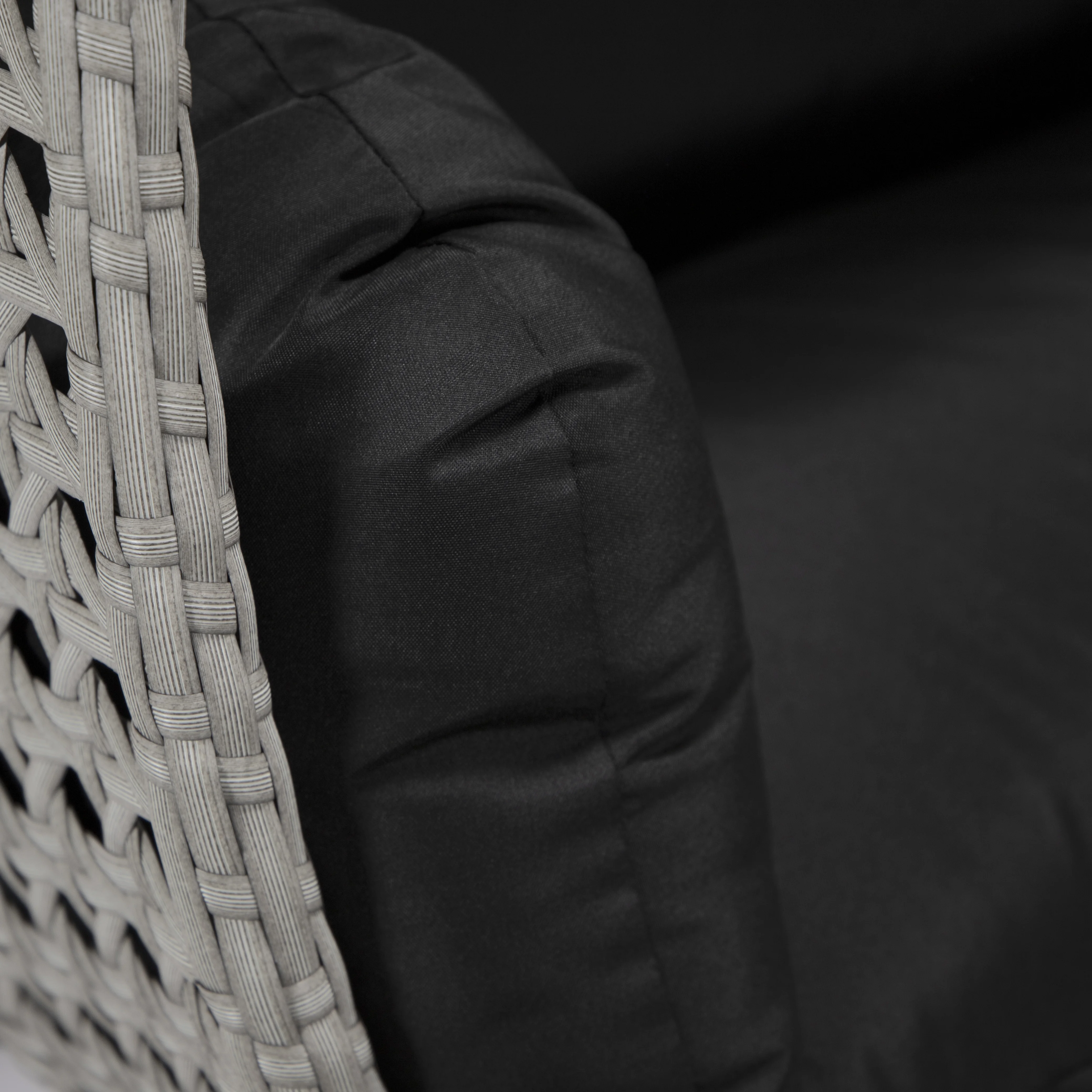 Mendoza Light Grey Wicker Hanging 2 person Egg Swing Chair