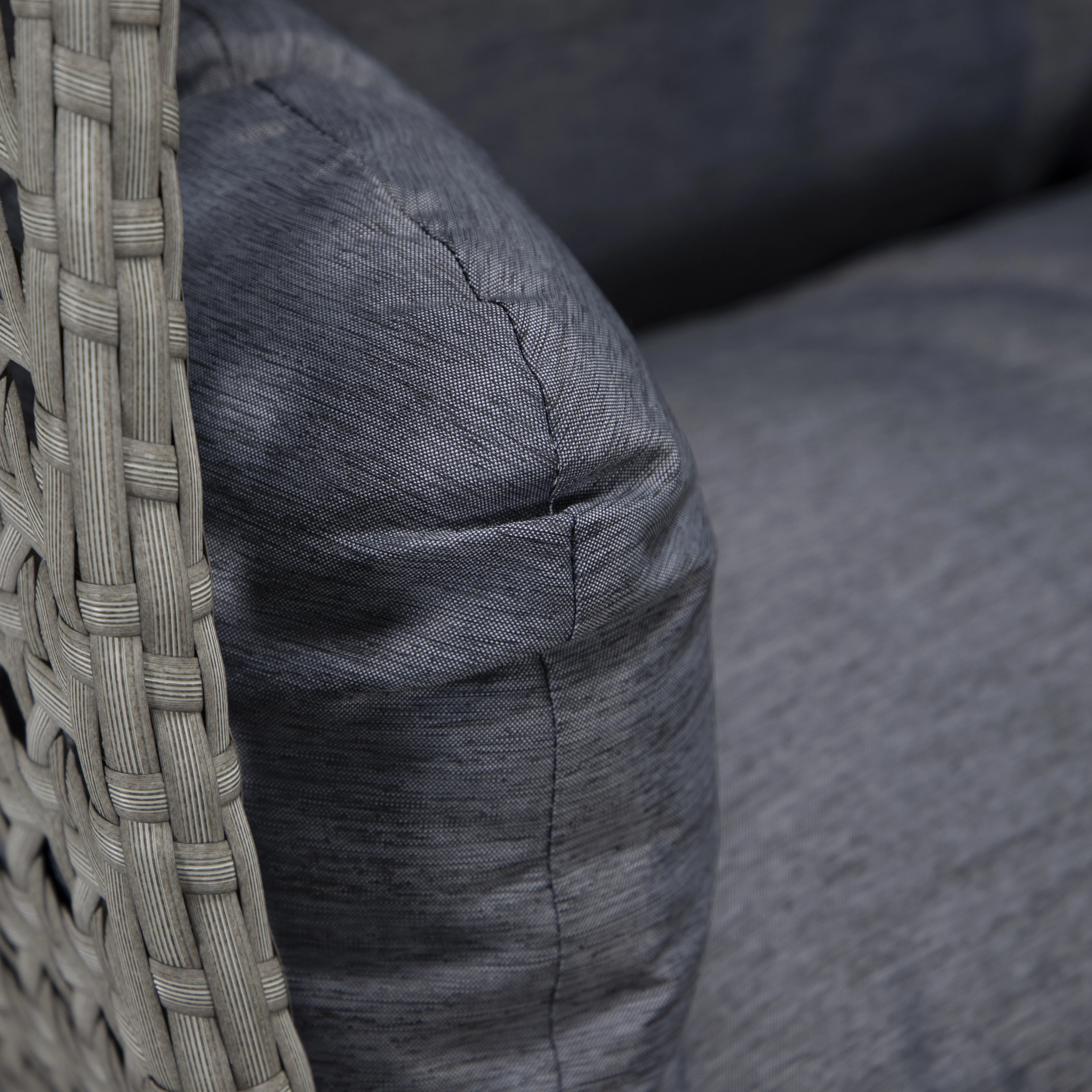 Mendoza Light Grey Wicker Hanging 2 person Egg Swing Chair