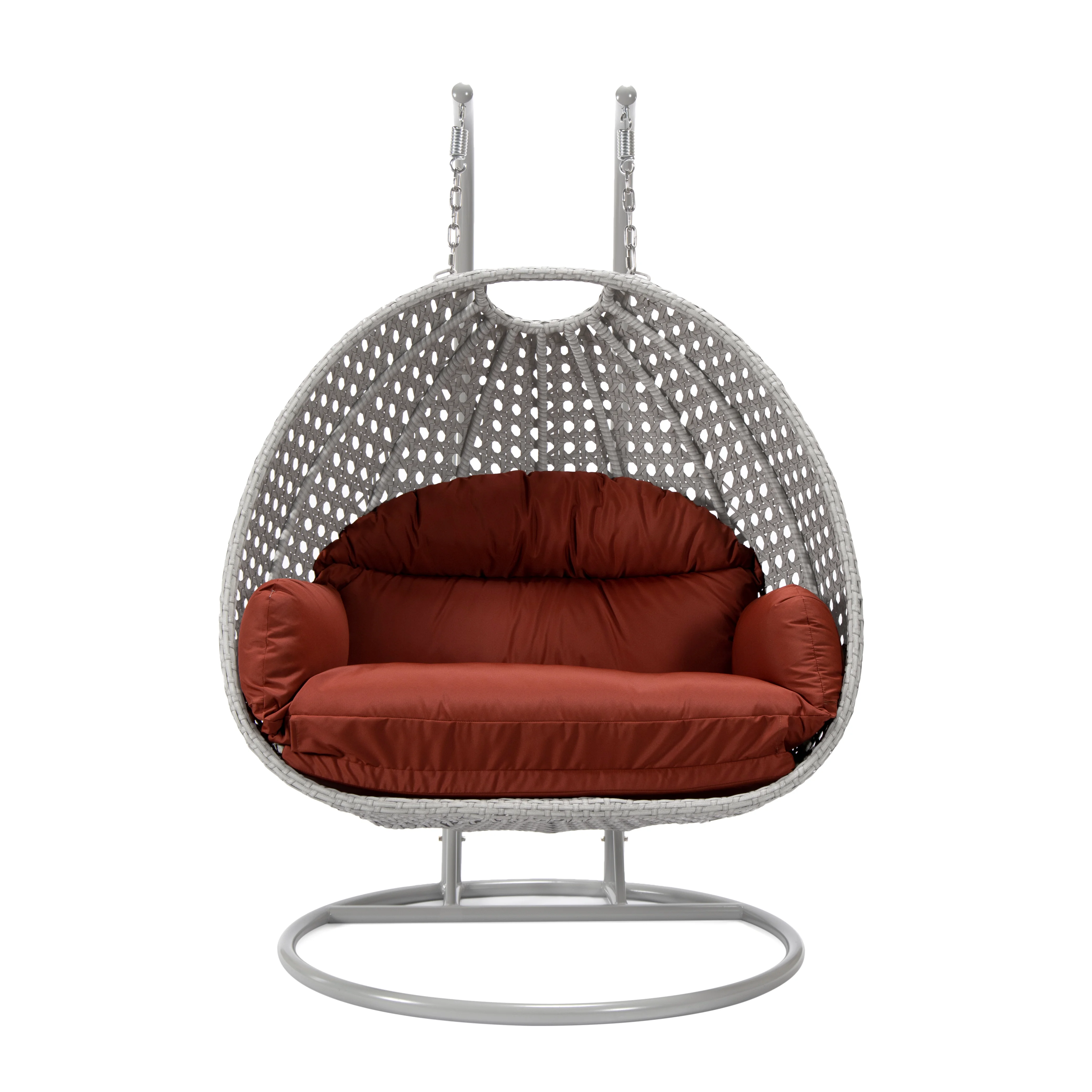 Mendoza Light Grey Wicker Hanging 2 person Egg Swing Chair
