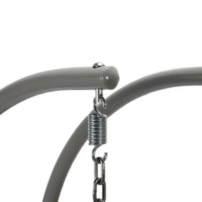 Mendoza Light Grey Wicker Hanging 2 person Egg Swing Chair