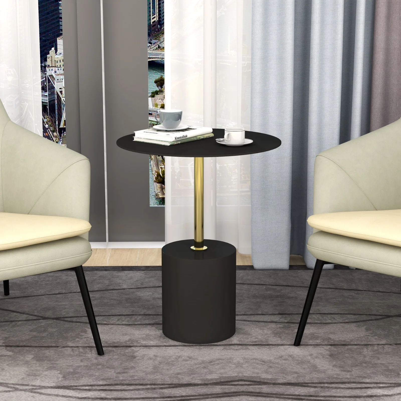 Malta Collection Modern End Table In Black