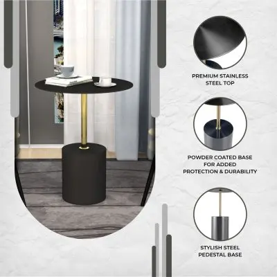 Malta Collection Modern End Table In Black