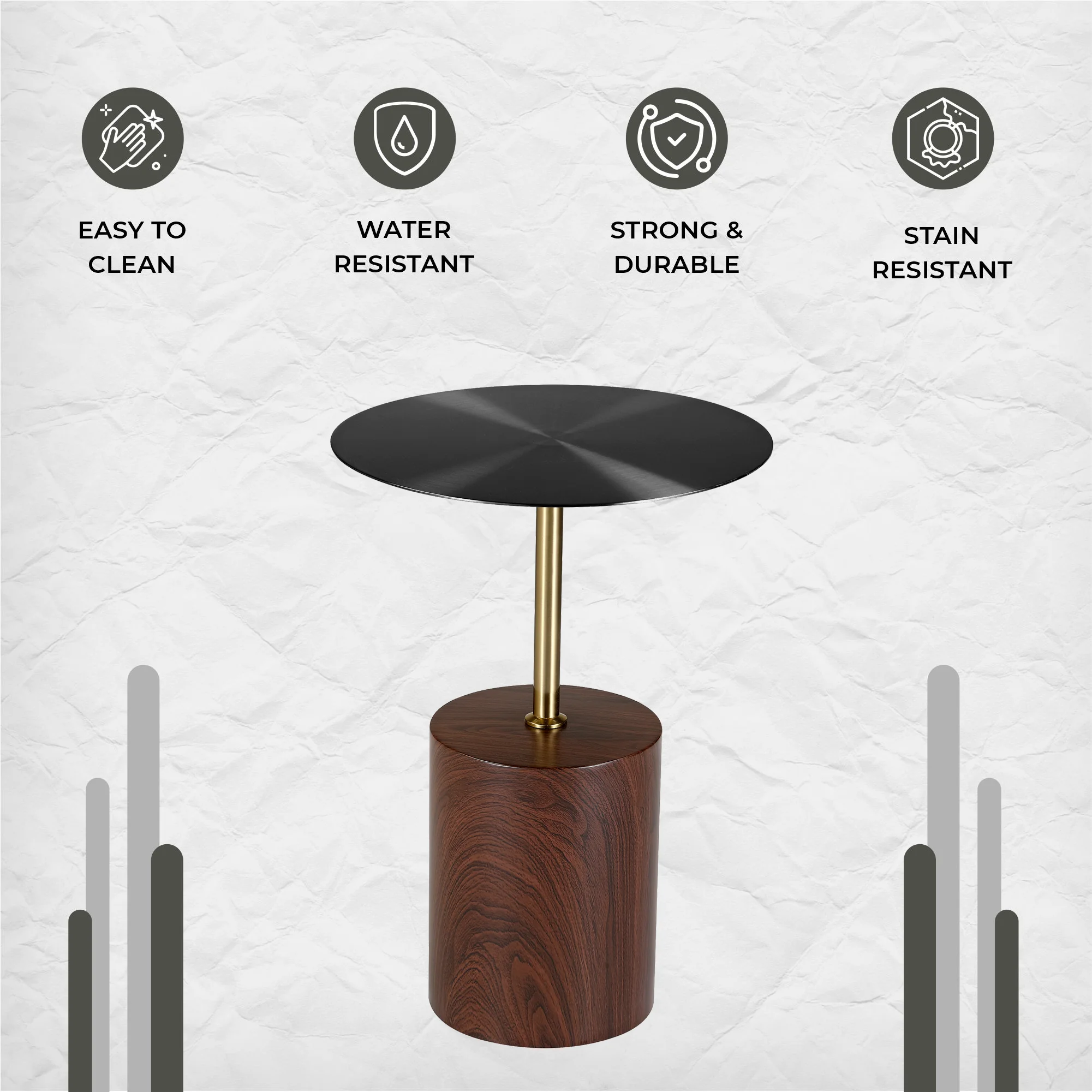 Malta Collection Modern End Table In Brown