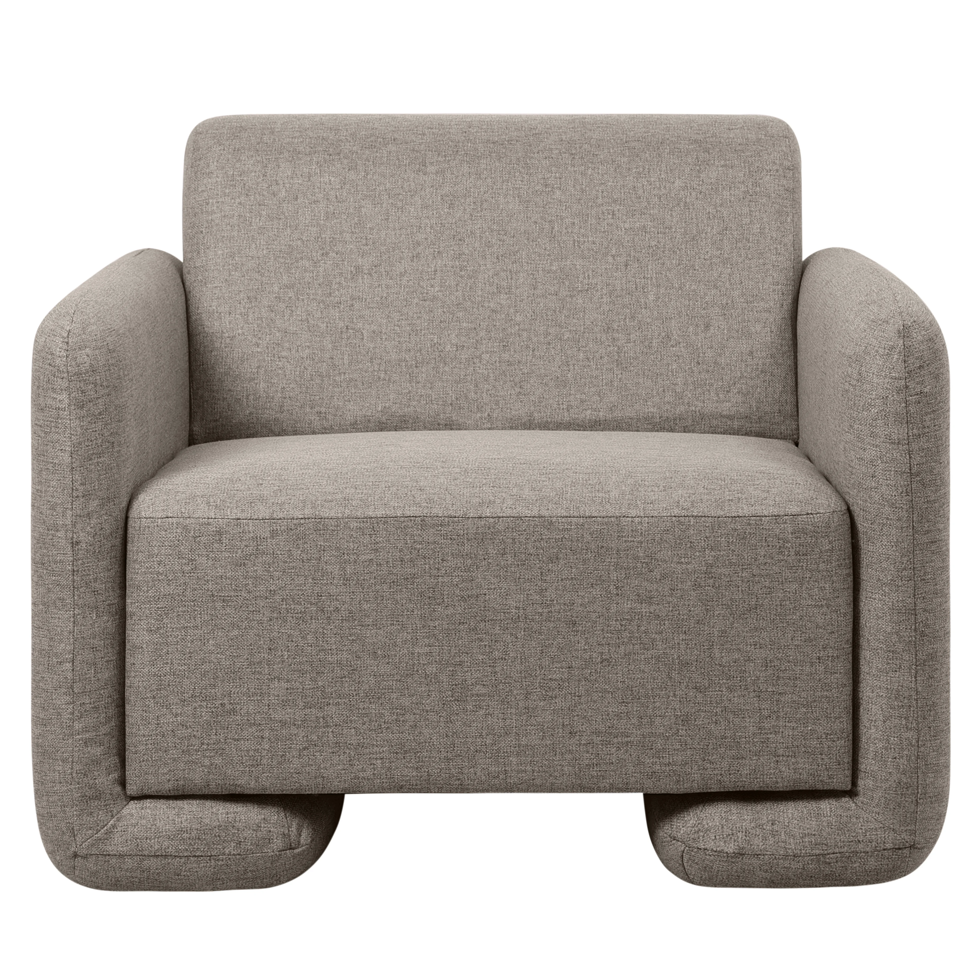 Nyta Collection Modern Accent Chair in Grey Linen