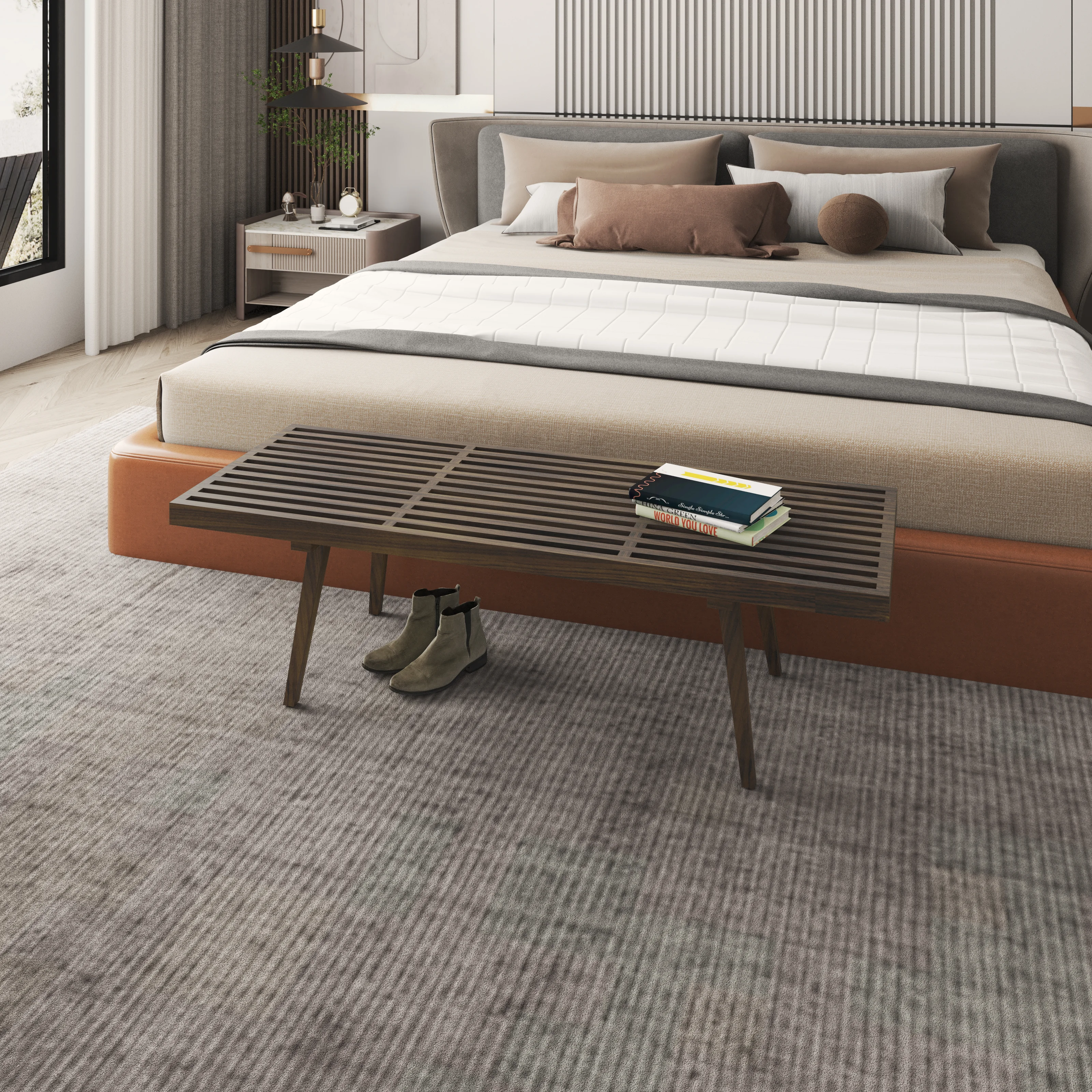 Mid-Century Inwood Platform Bench - 5 Feet