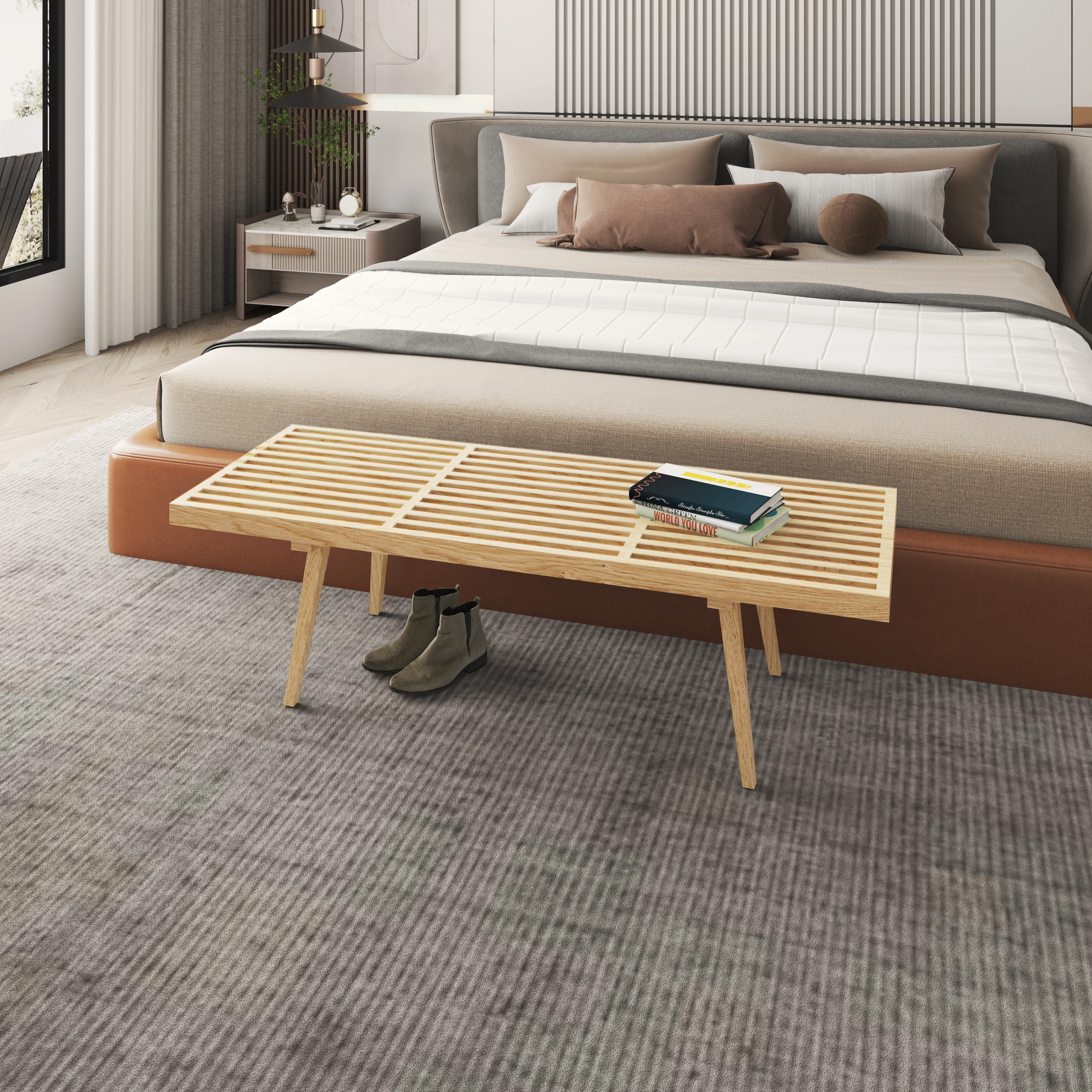 Mid-Century Inwood Platform Bench - 5 Feet