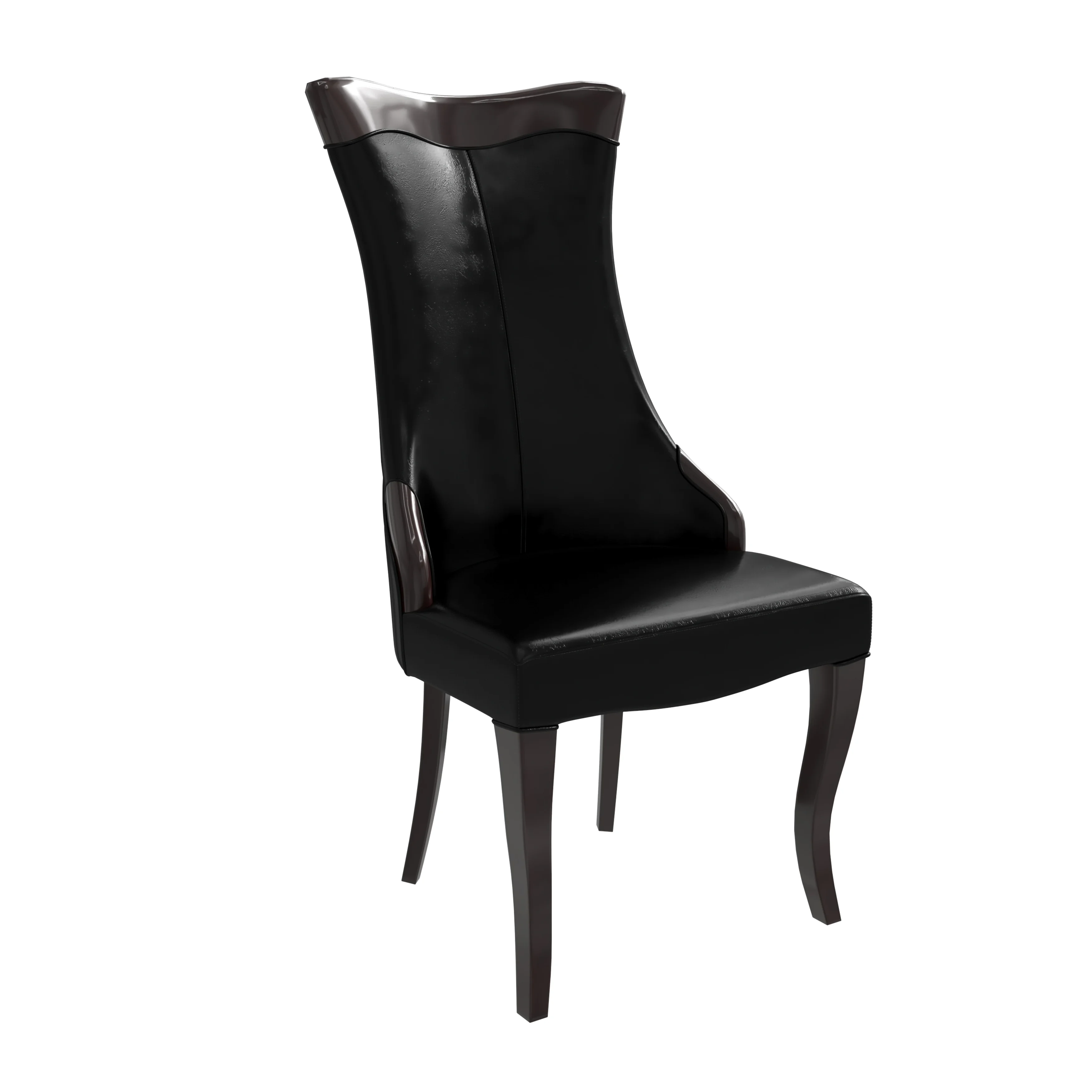 Novara Collection Modern Wooden Dining Chair in Black
