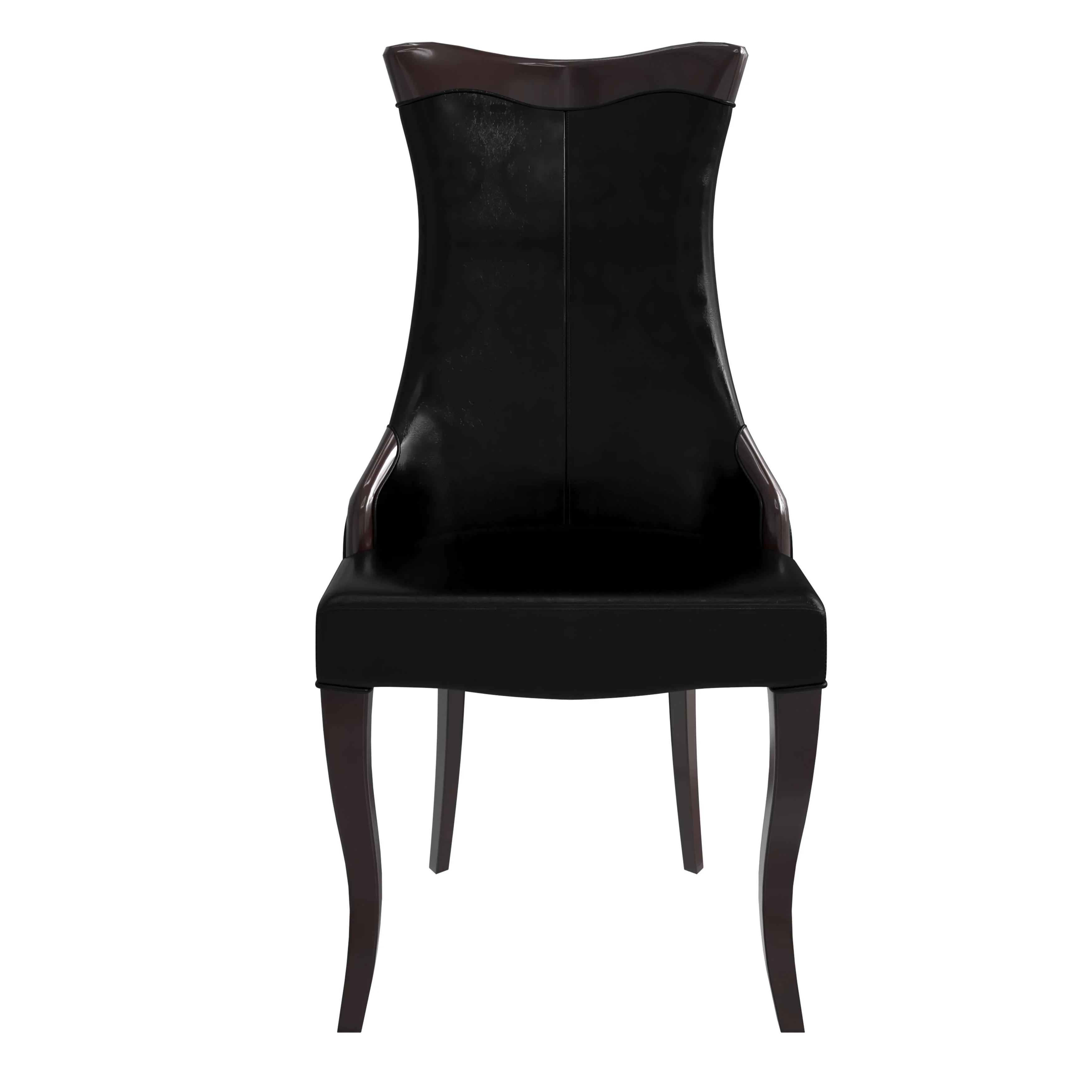 Novara Collection Modern Wooden Dining Chair in Black Set of 2