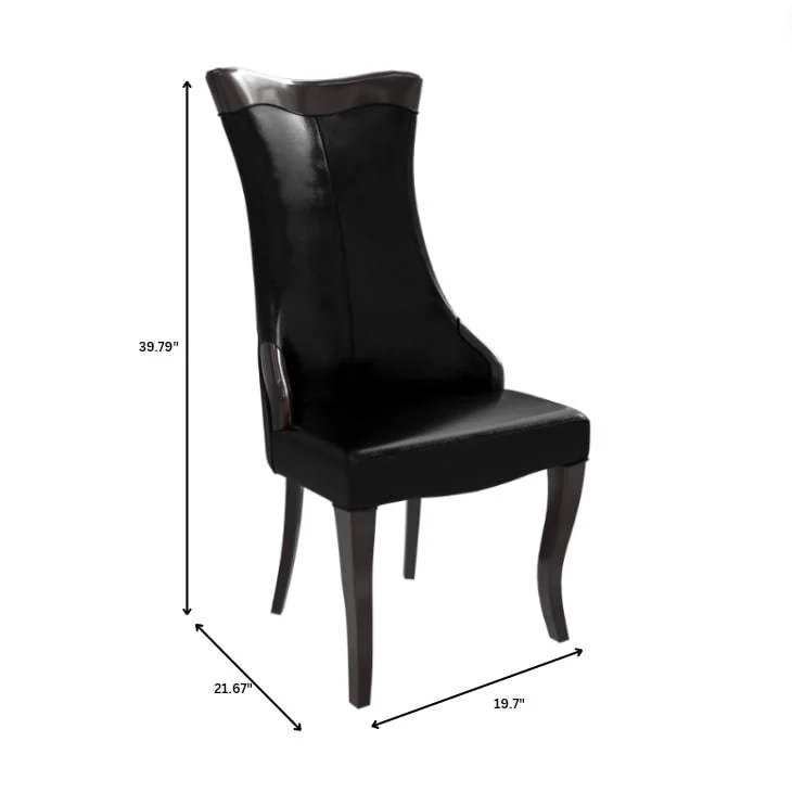 Novara Collection Modern Wooden Dining Chair in Black Set of 4