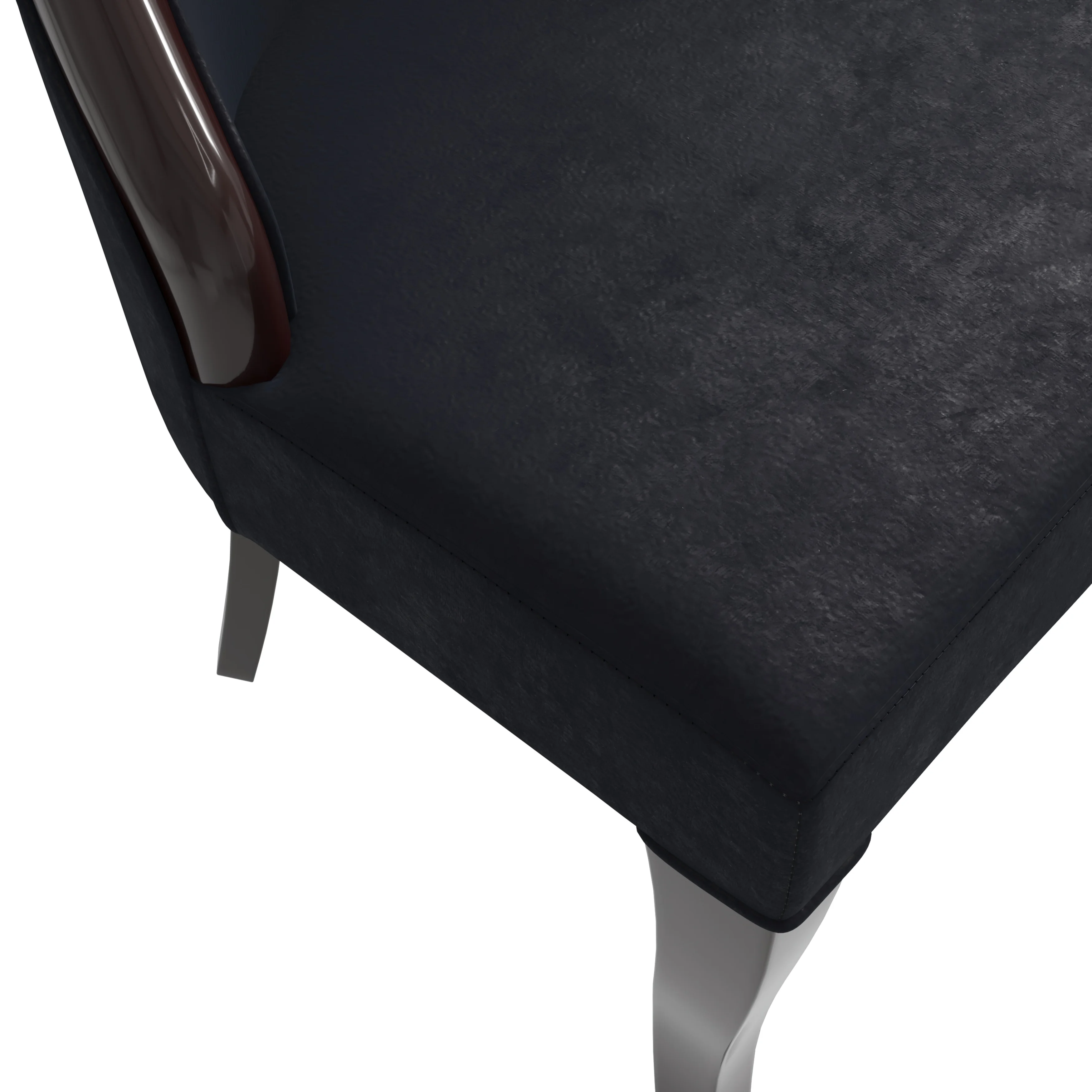 Novara Collection Modern Wooden Dining Chair in Black Velvet