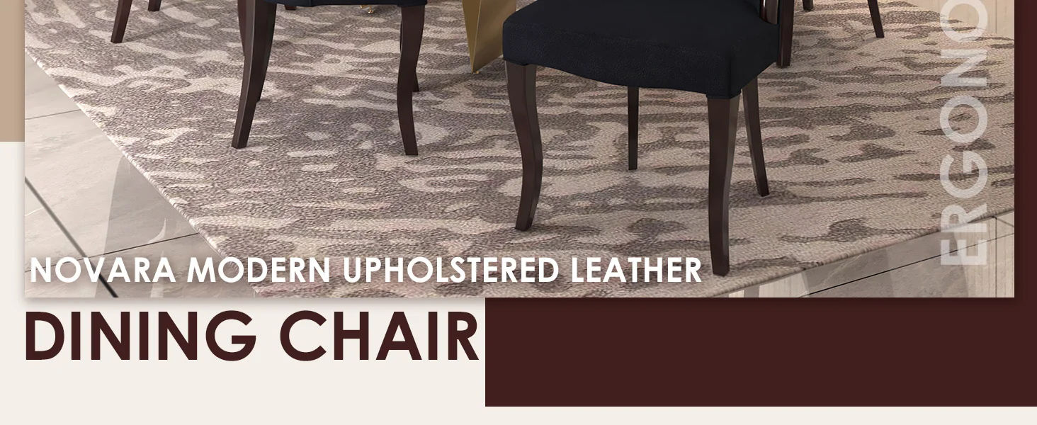 Novara Collection Modern Wooden Dining Chair in Black Velvet