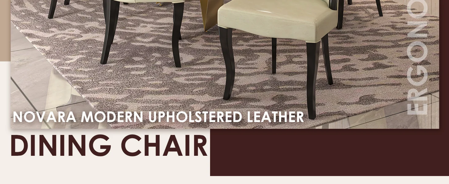 Novara Collection Modern Wooden Dining Chair in Light Cream