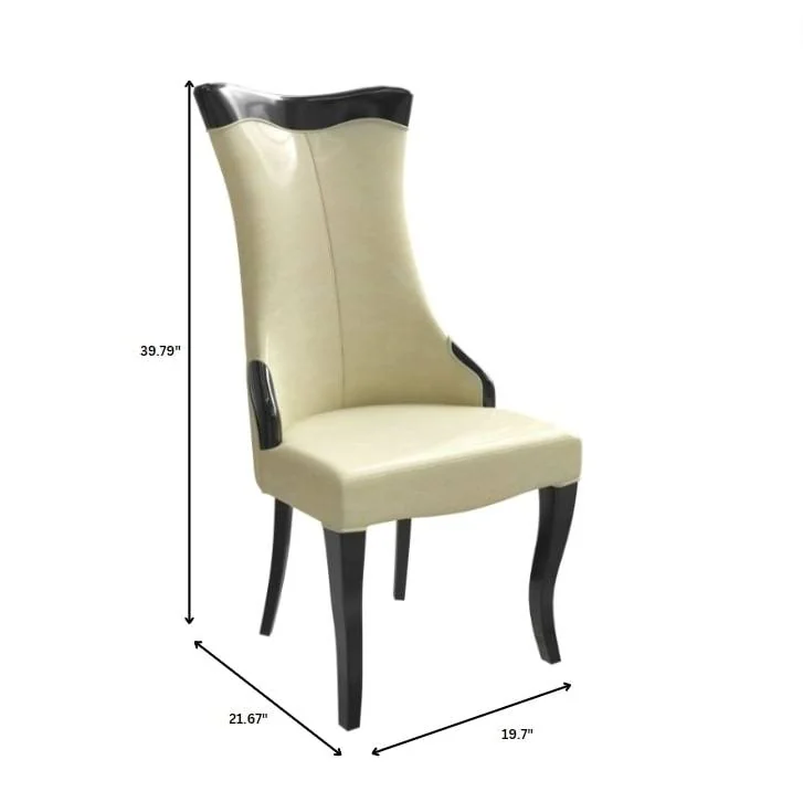 Novara Collection Modern Wooden Dining Chair in Light Cream Set of 2