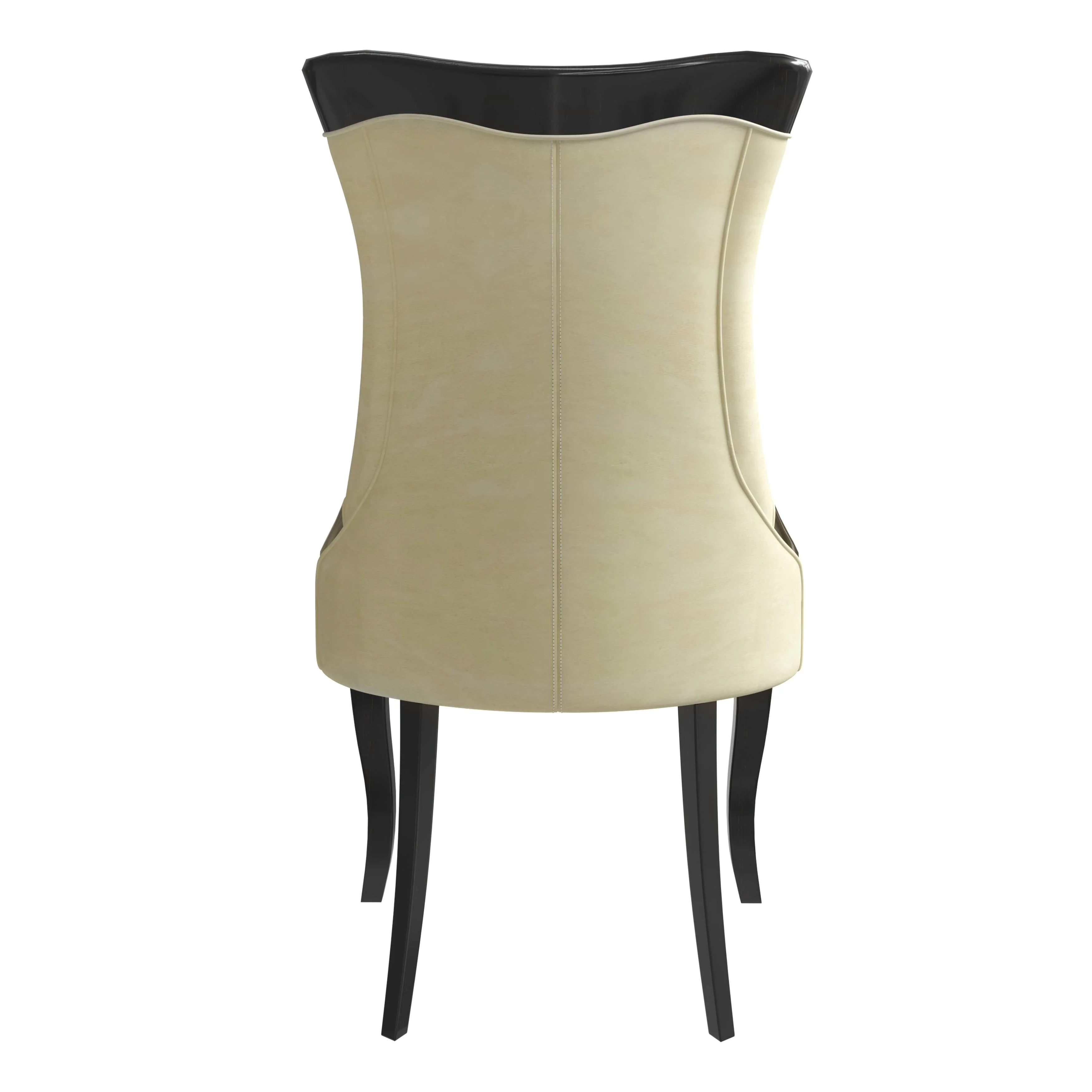 Novara Collection Modern Wooden Dining Chair in Light Cream Set of 4