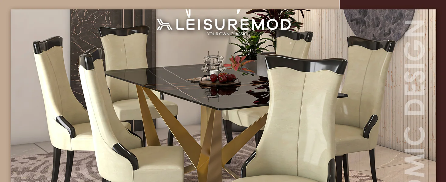 Novara Collection Modern Wooden Dining Chair in Off White Velvet