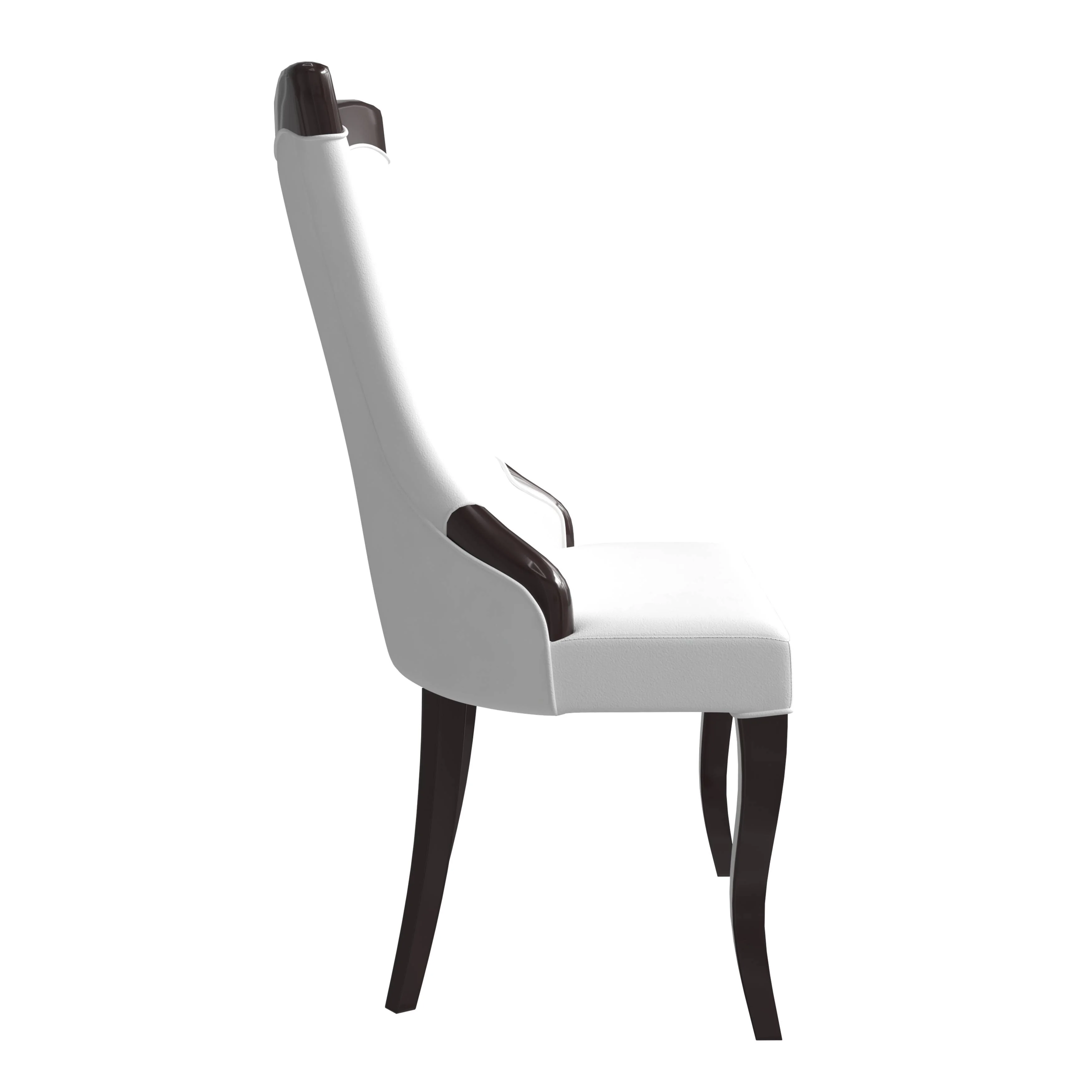 Novara Collection Modern Wooden Dining Chair in Off White Velvet Set of 2