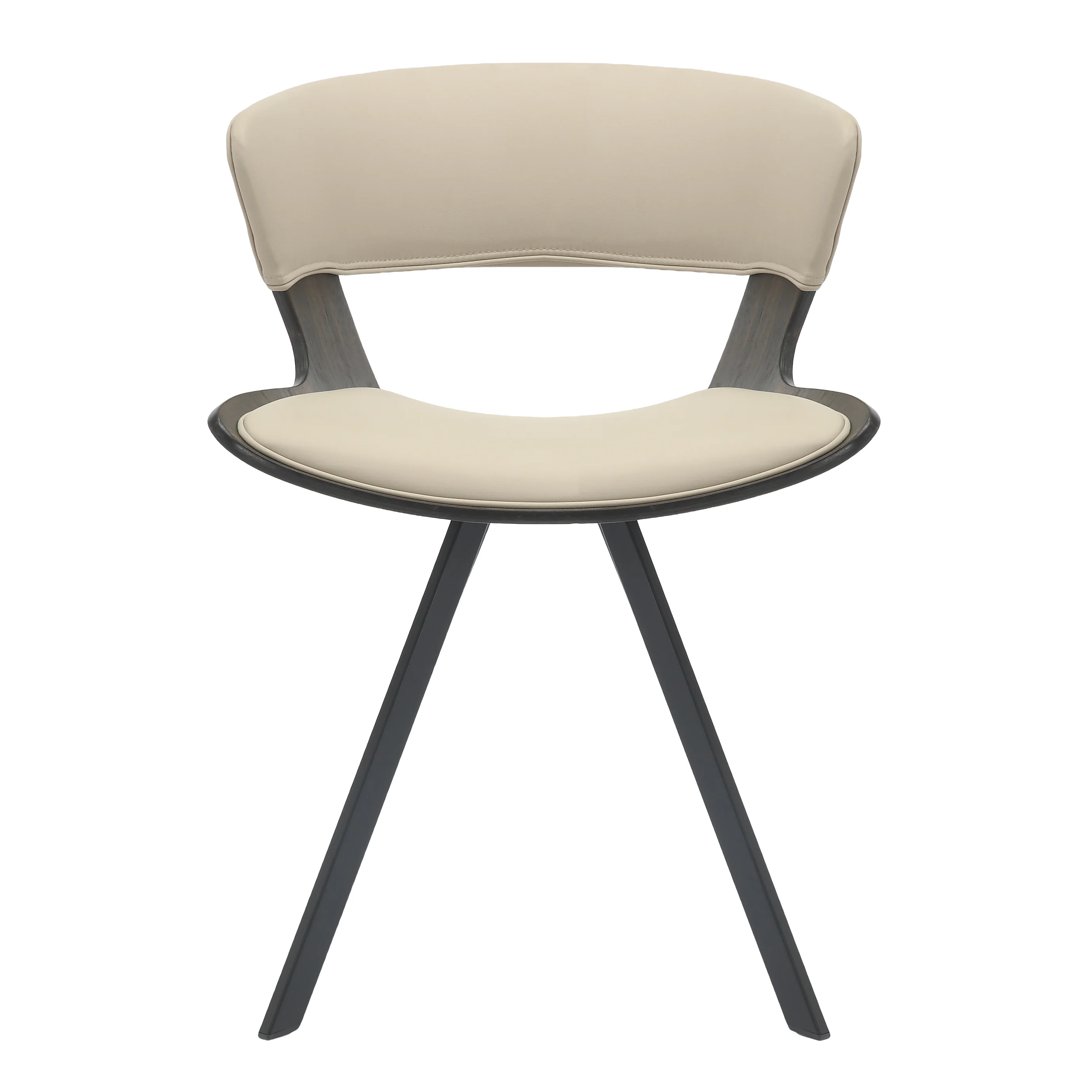 Wooden Dining Chair Modern style Nymia Collection Walnut Glazed Color in Light Taupe