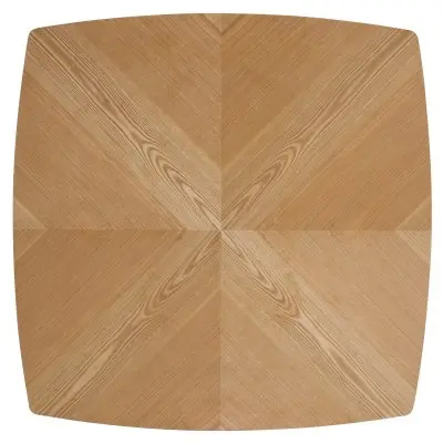 5-Piece Dining Set with Square Wooden Table in Natural Wood and 4 Leather Dining Chairs in Dark Walnut/White