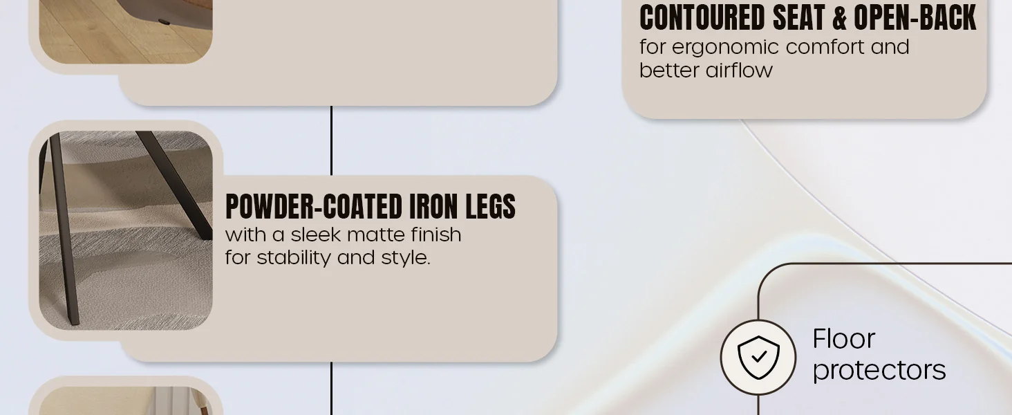 Wooden Dining Chair Modern style Nymia Collection Walnut Color in Beige