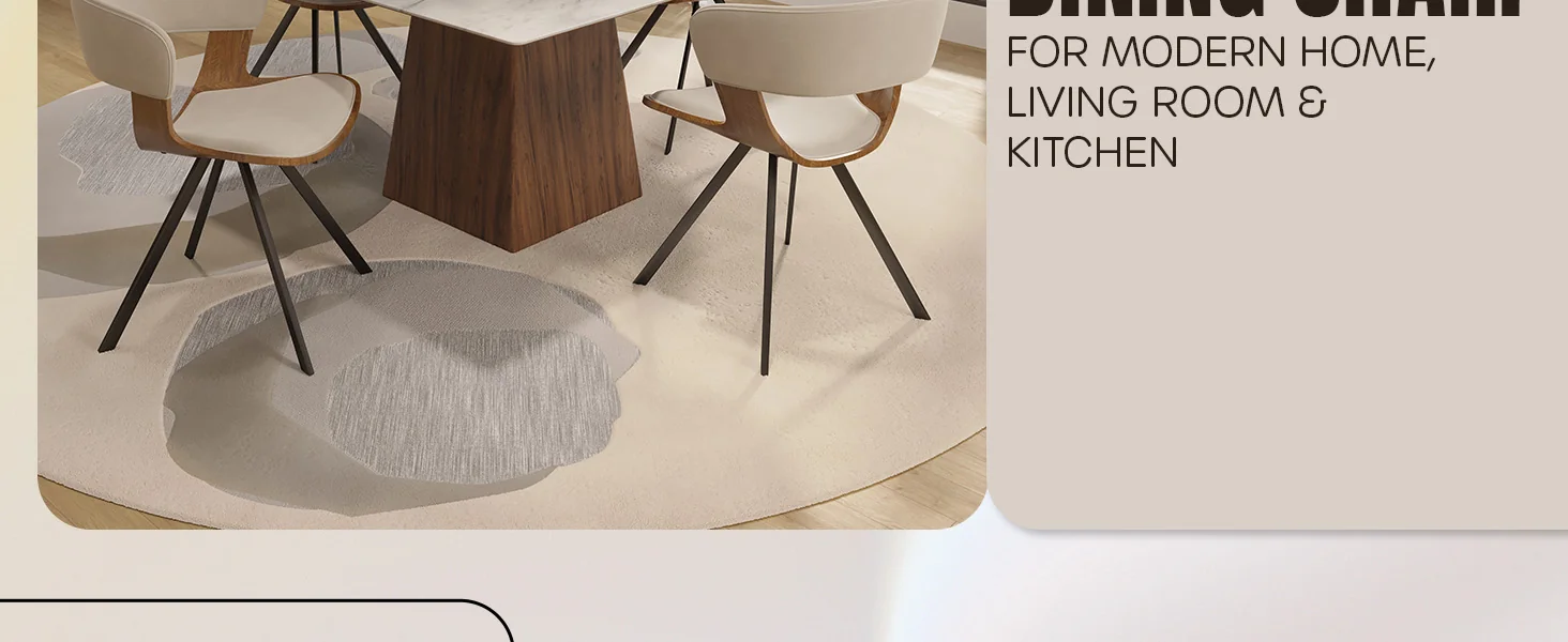 Wooden Dining Chair Modern style Nymia Collection Walnut Color in Light Brown