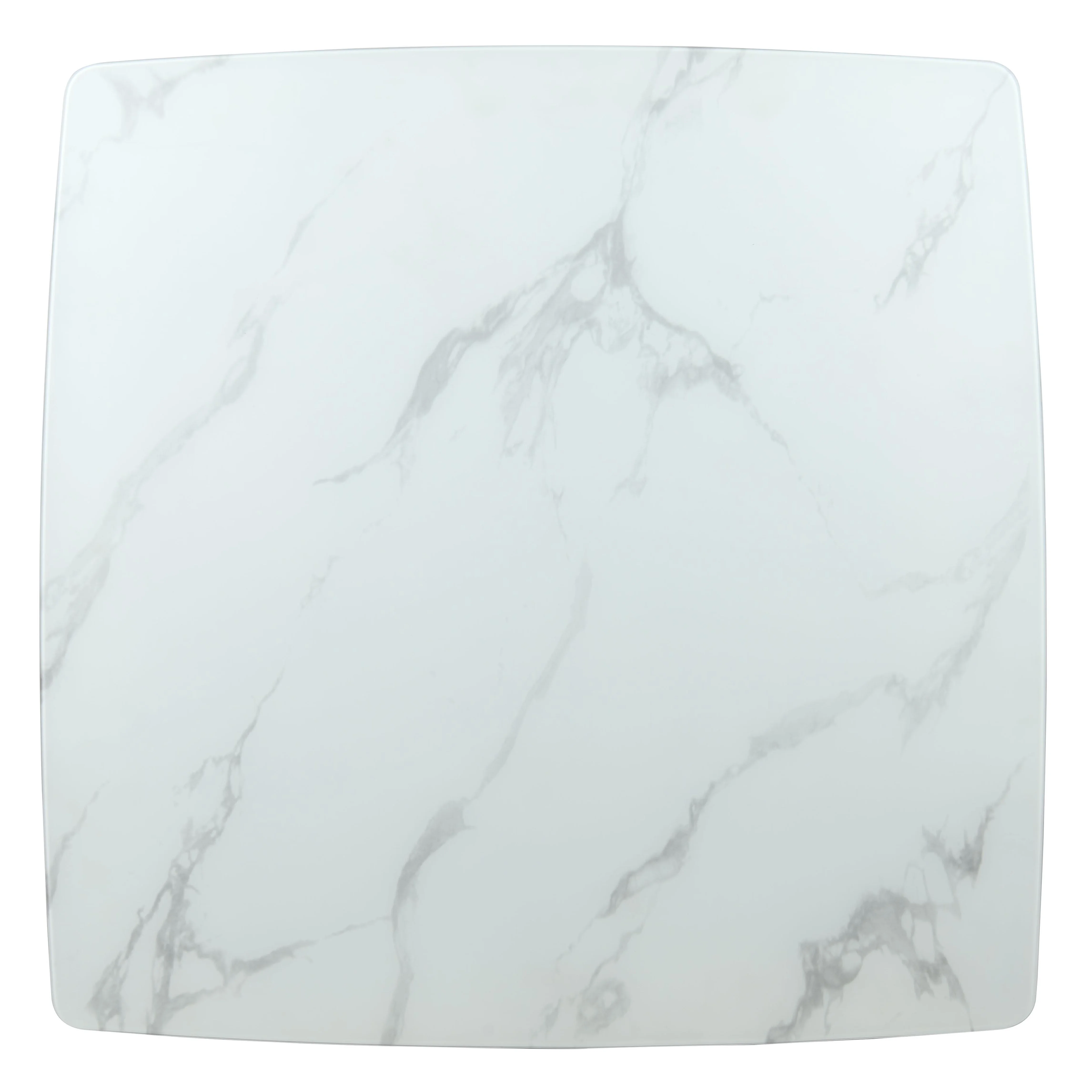 5-Piece Dining Set with Square Dining Table White Sintered Stone Top and 4 Leather Dining Chairs in Walnut/Beige