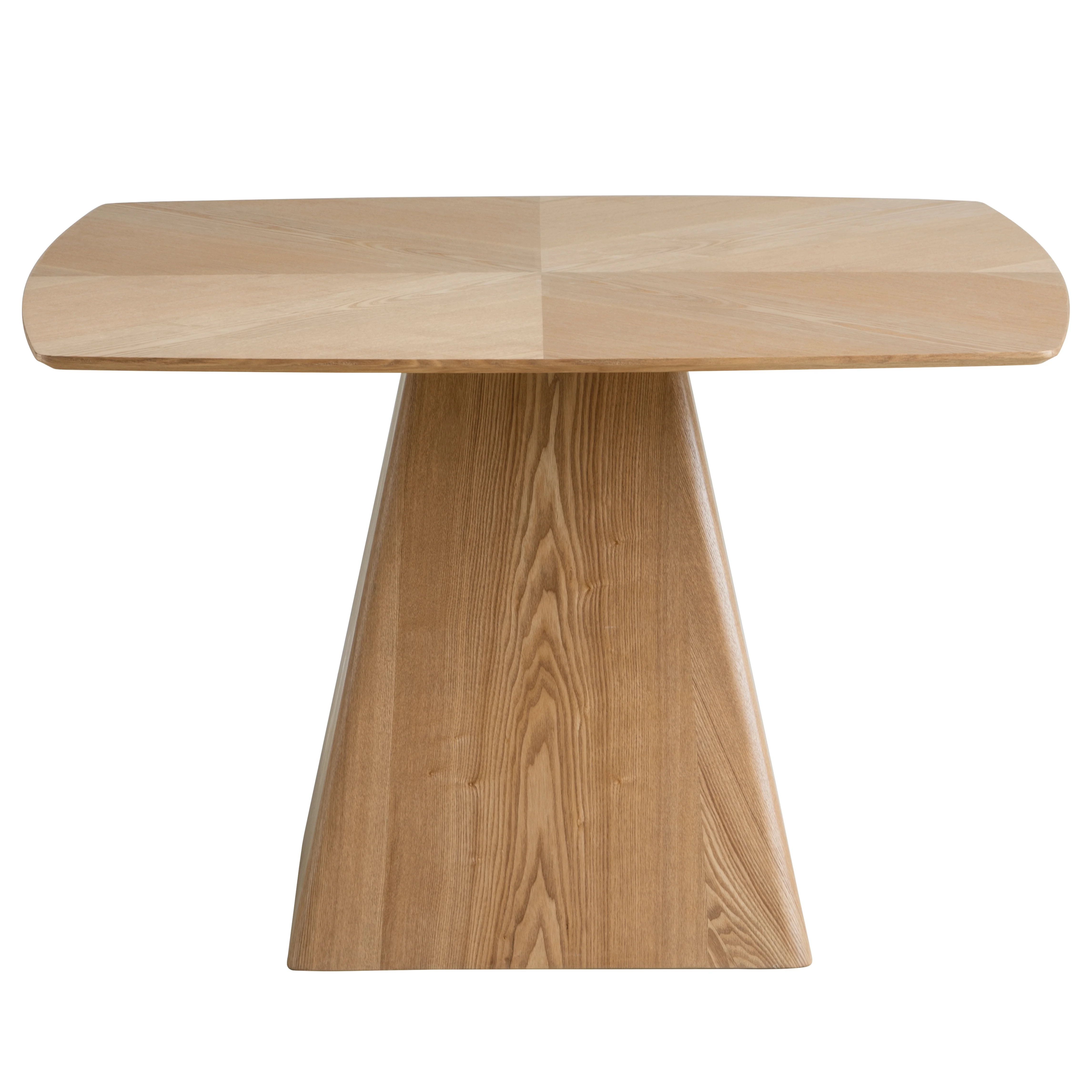 5-Piece Dining Set with Square Wooden Table in Natural Wood and 4 Velvet Dining Chairs in Walnut/Light Brown Velvet