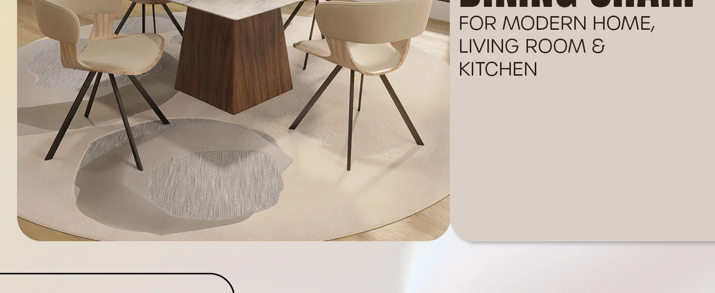 Wooden Dining Chair Modern style Nymia Collection Washed Walnut in Taupe