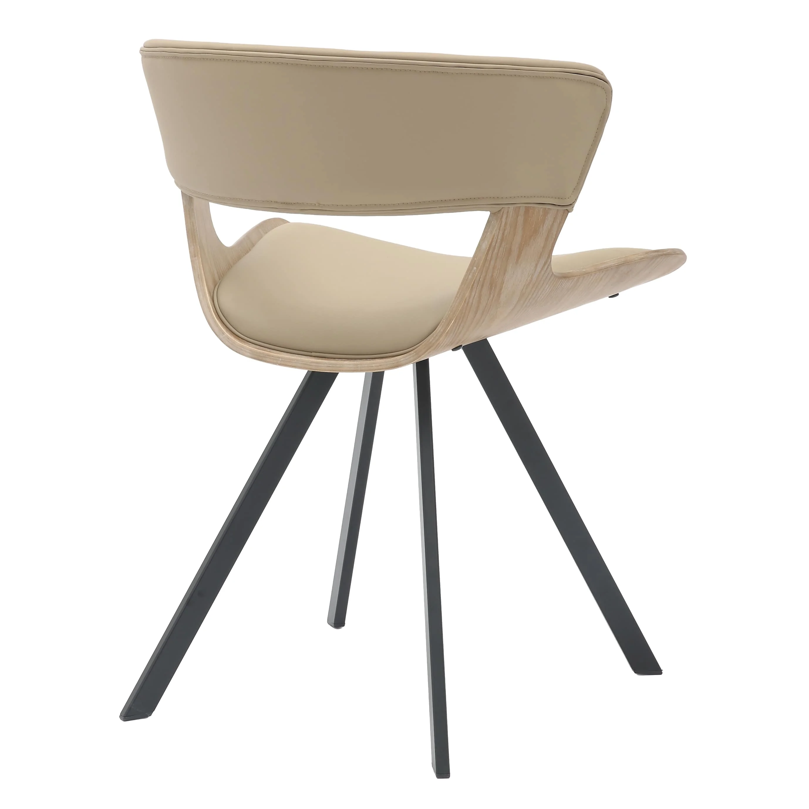 5-Piece Dining Set with Square Dining Table White Sintered Stone Top and 4 Leather Dining Chairs in Washed Walnut/Taupe