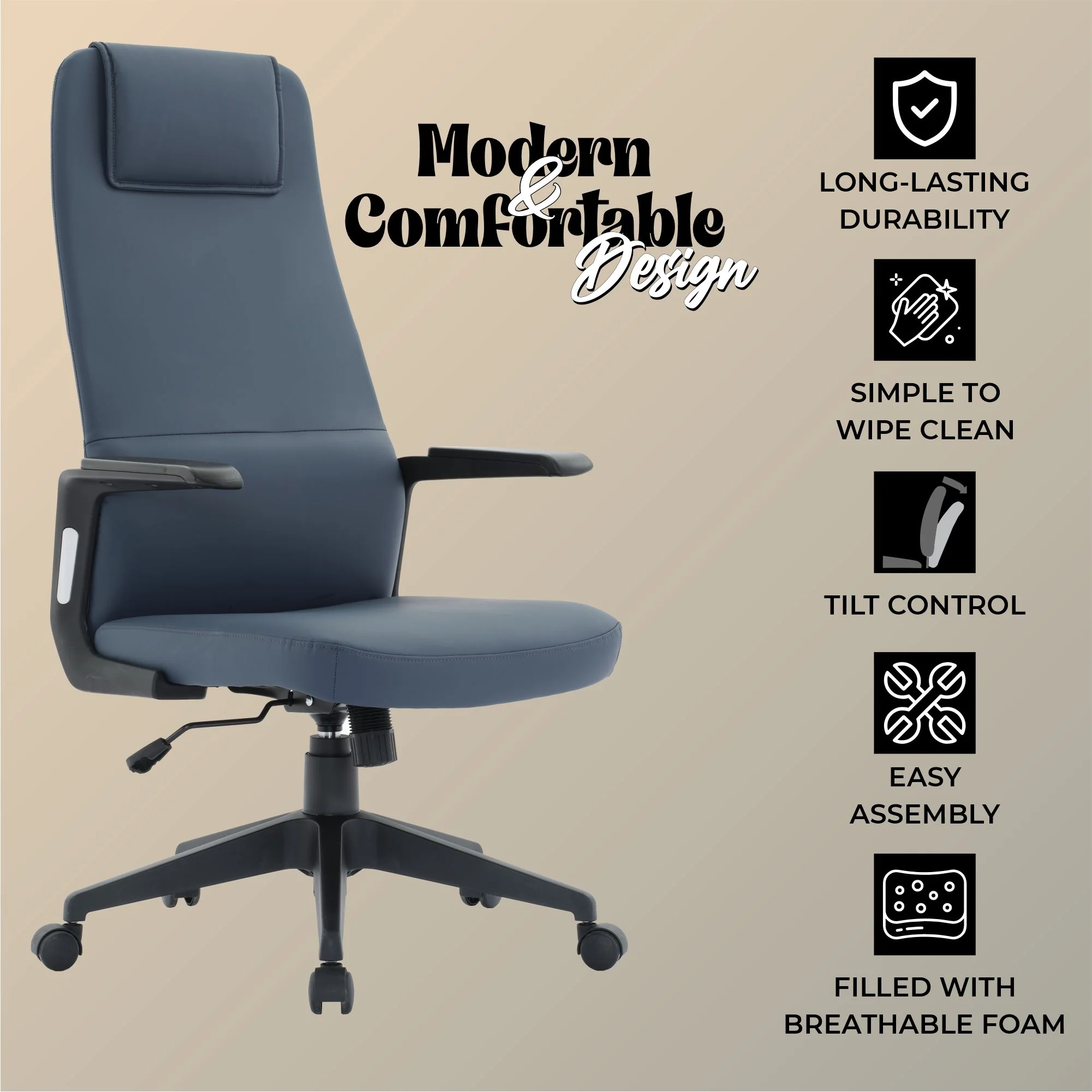 Nexa Collection Modern Office Chair In Blue