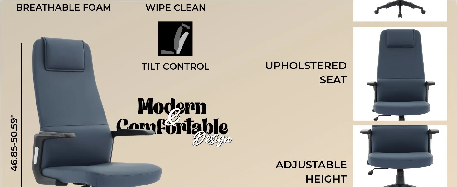 Nexa Collection Modern Office Chair In Blue