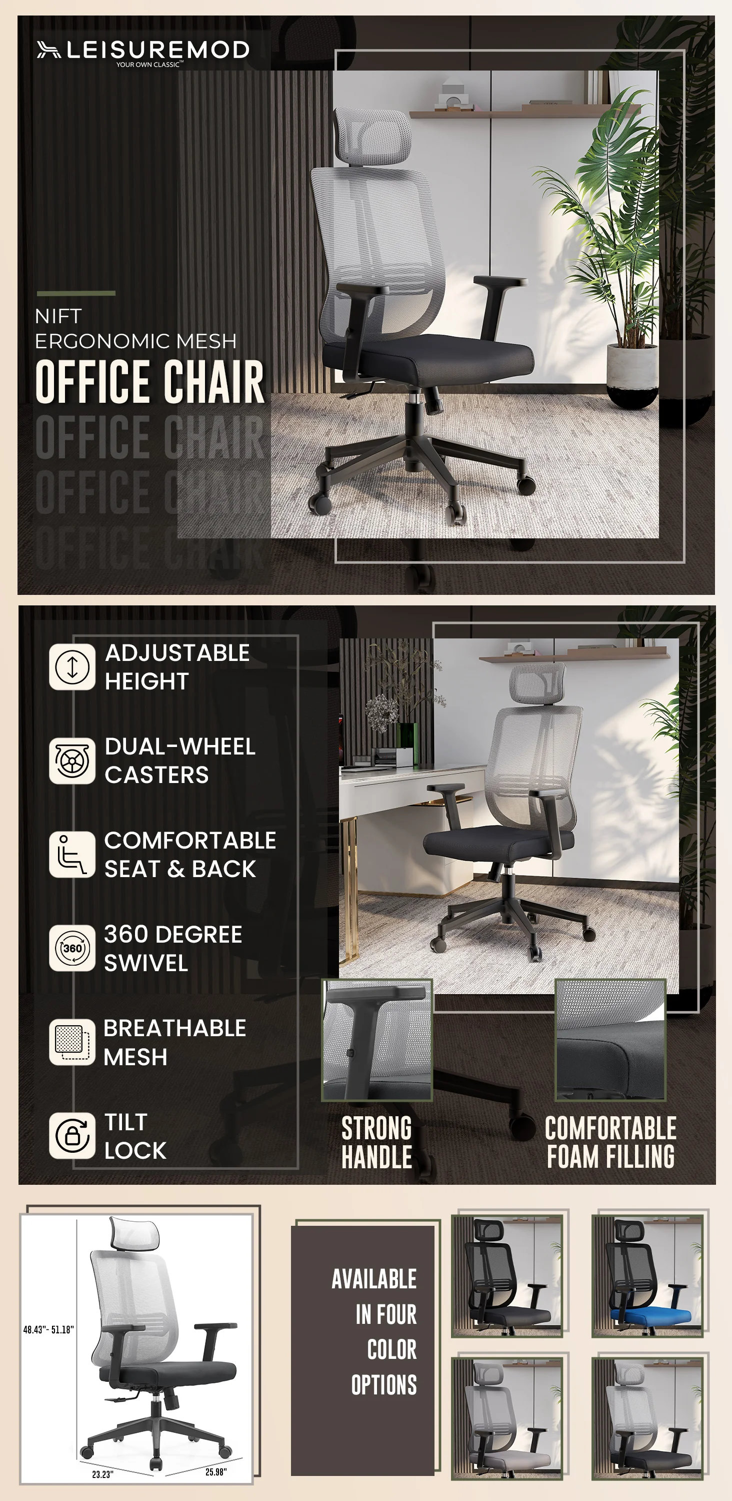 Office Nift Series Office Task Chair In White