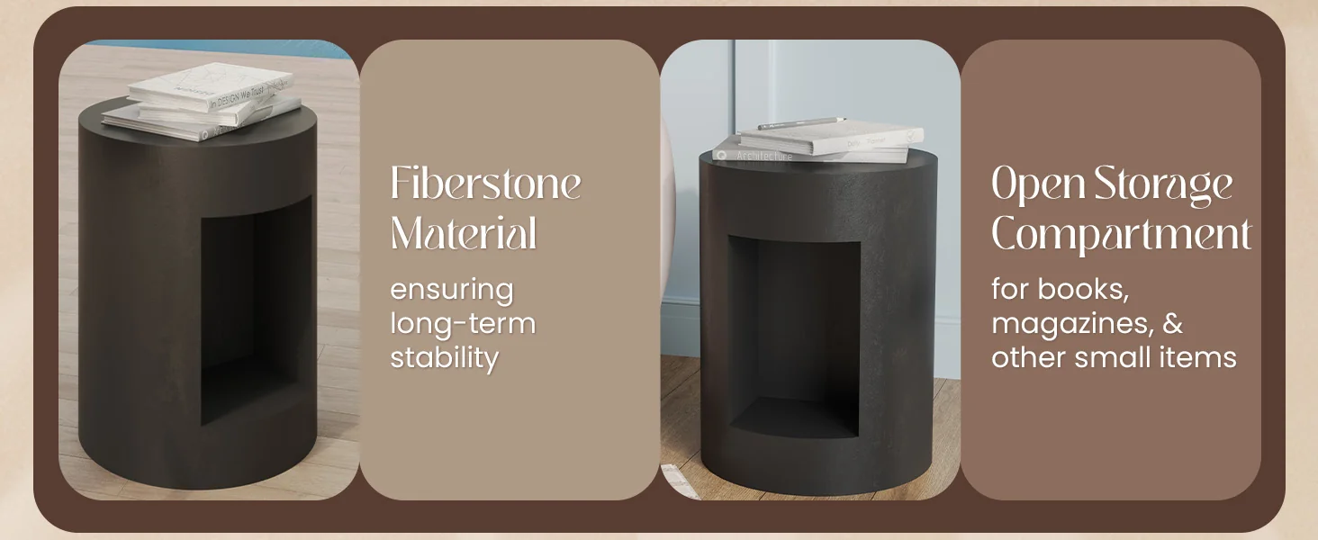 Modern Side End Table Nook Series In Black