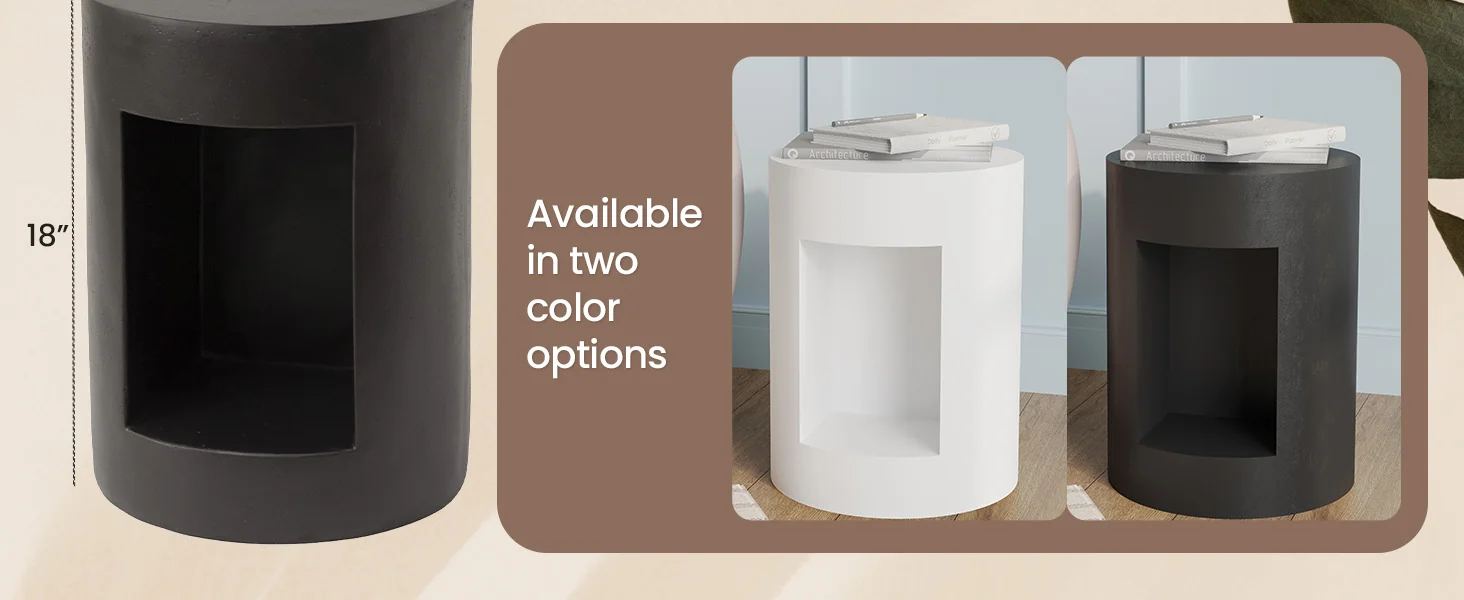 Modern Side End Table Nook Series In Black