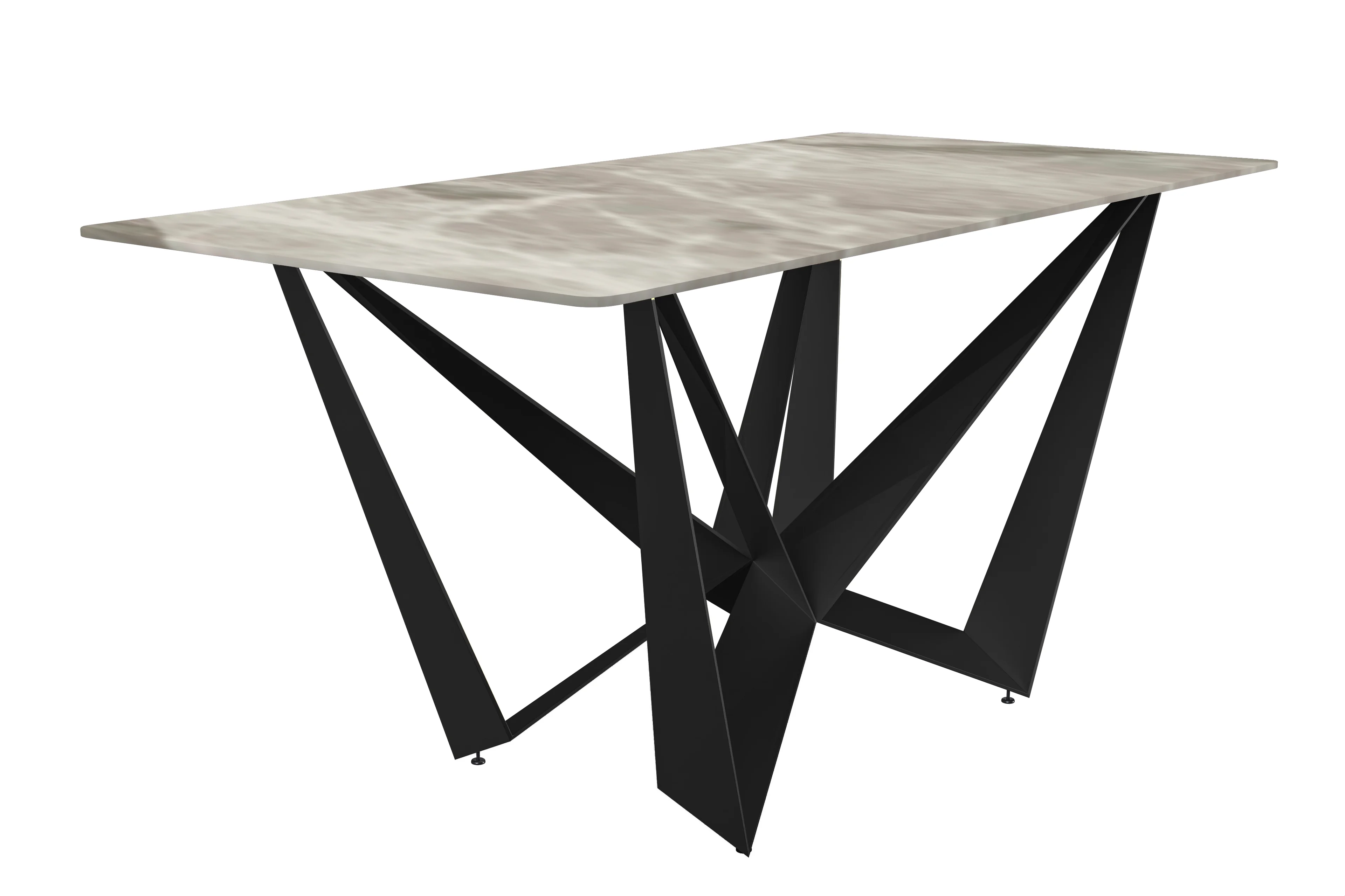 Nuvor Series Modern Dining Table Black Base, With 55 Deep Grey Sintered Stone Top