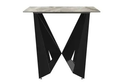 Nuvor Series Modern Dining Table Black Base, With 55 Deep Grey Sintered Stone Top