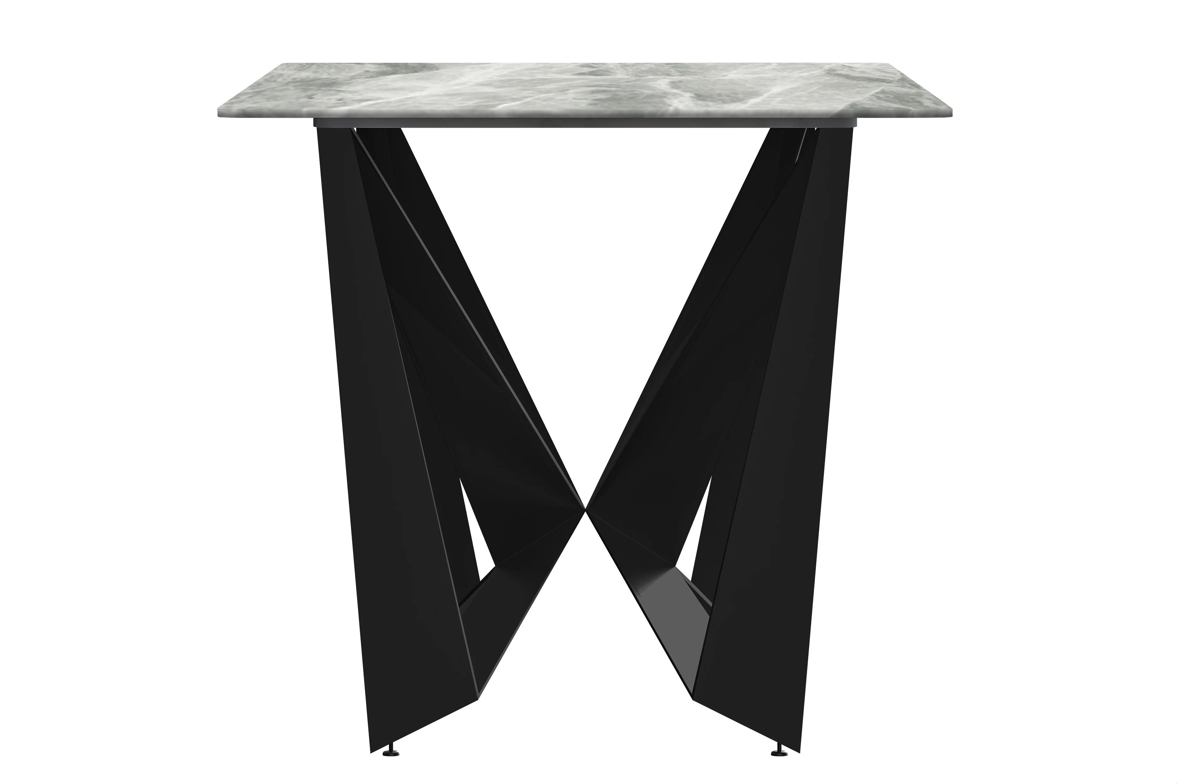 Nuvor Series Modern Dining Table Black Base, With 55 Light Grey Sintered Stone Top