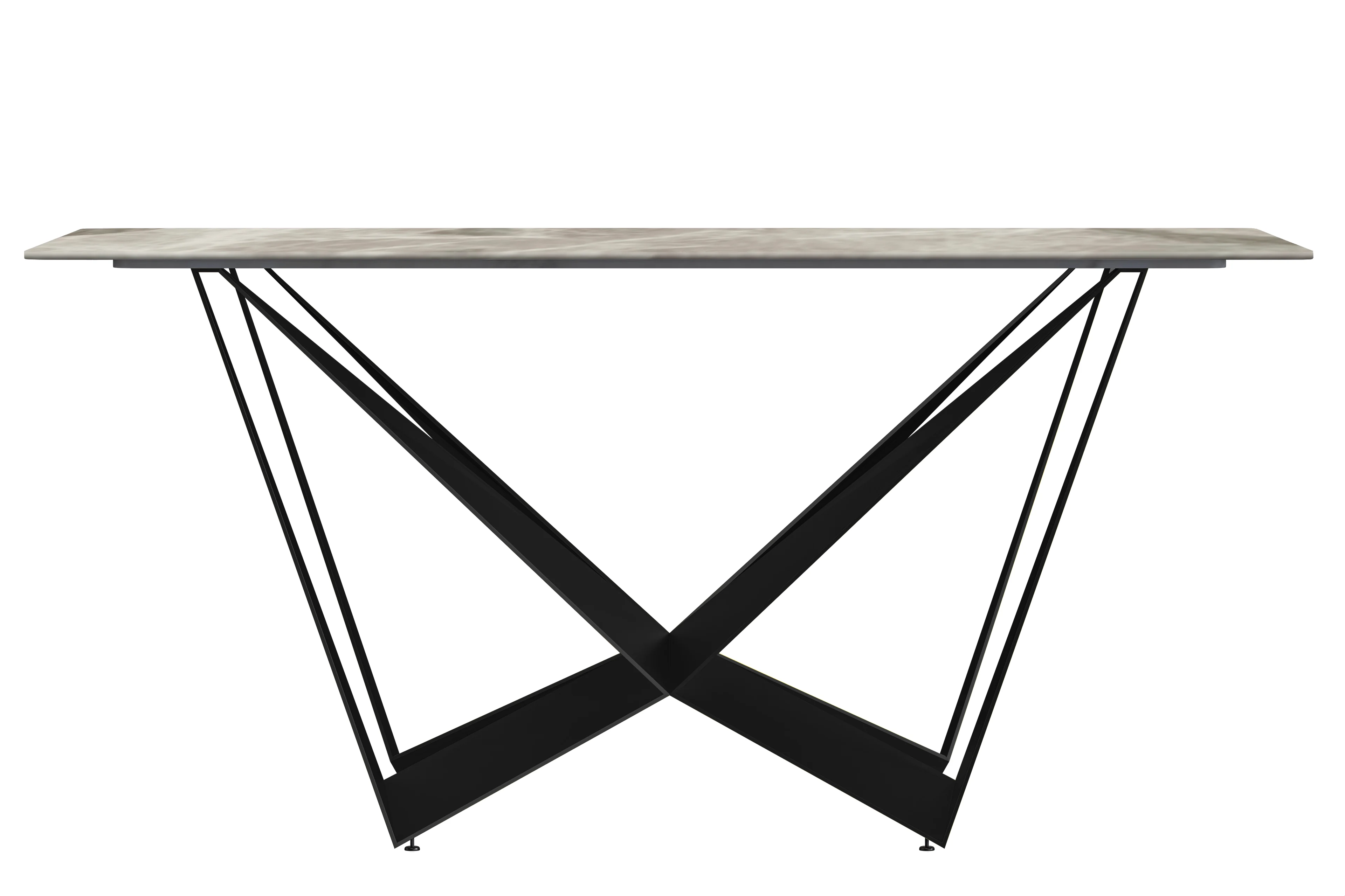 Nuvor Series Modern Dining Table Black Base, With 62 Deep Grey Sintered Stone Top