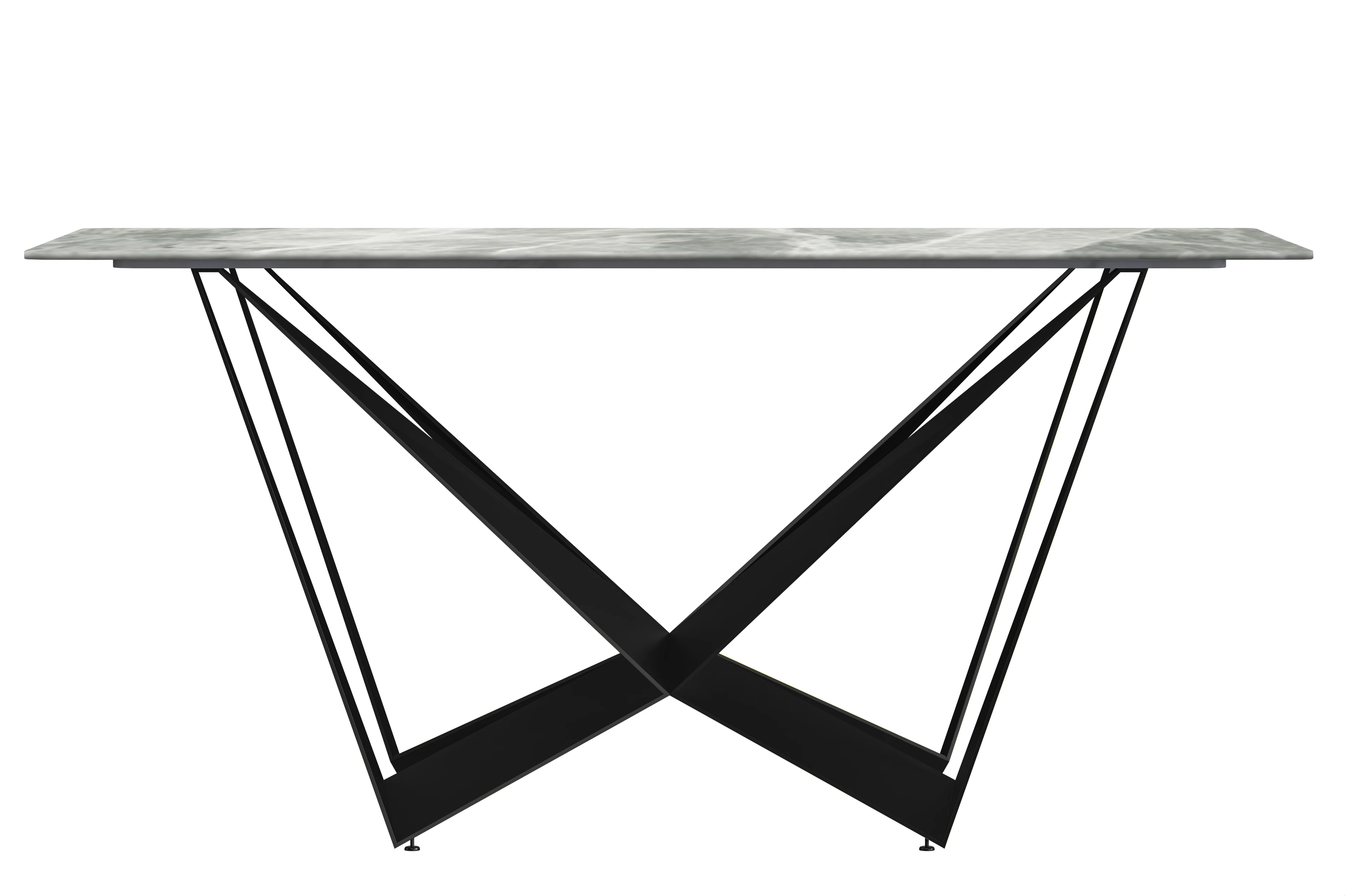 Nuvor Series Modern Dining Table Black Base, With 62 Light Grey Sintered Stone Top