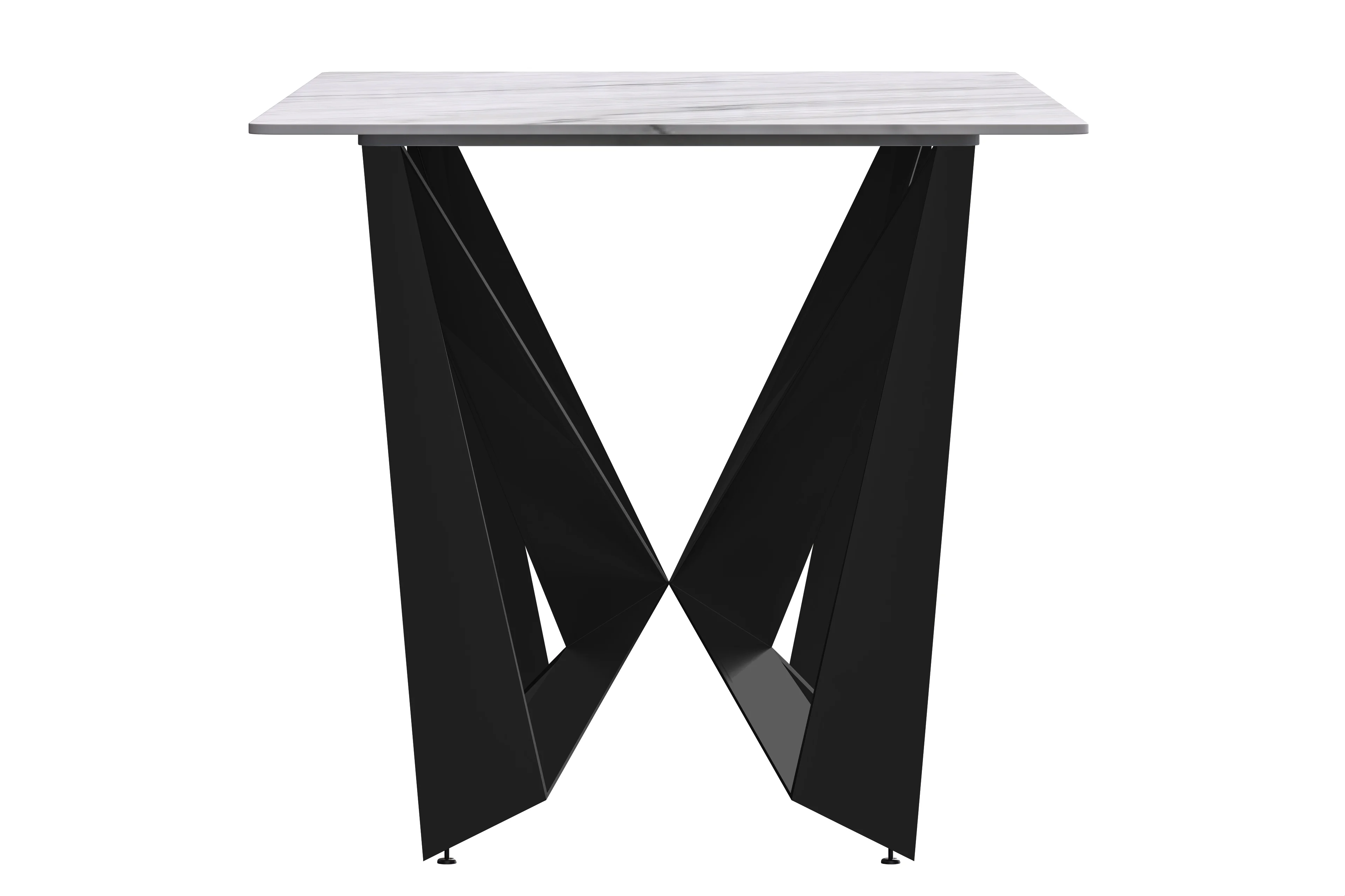 Nuvor Series Modern Dining Table Black Base, With 62 White Sintered Stone Top