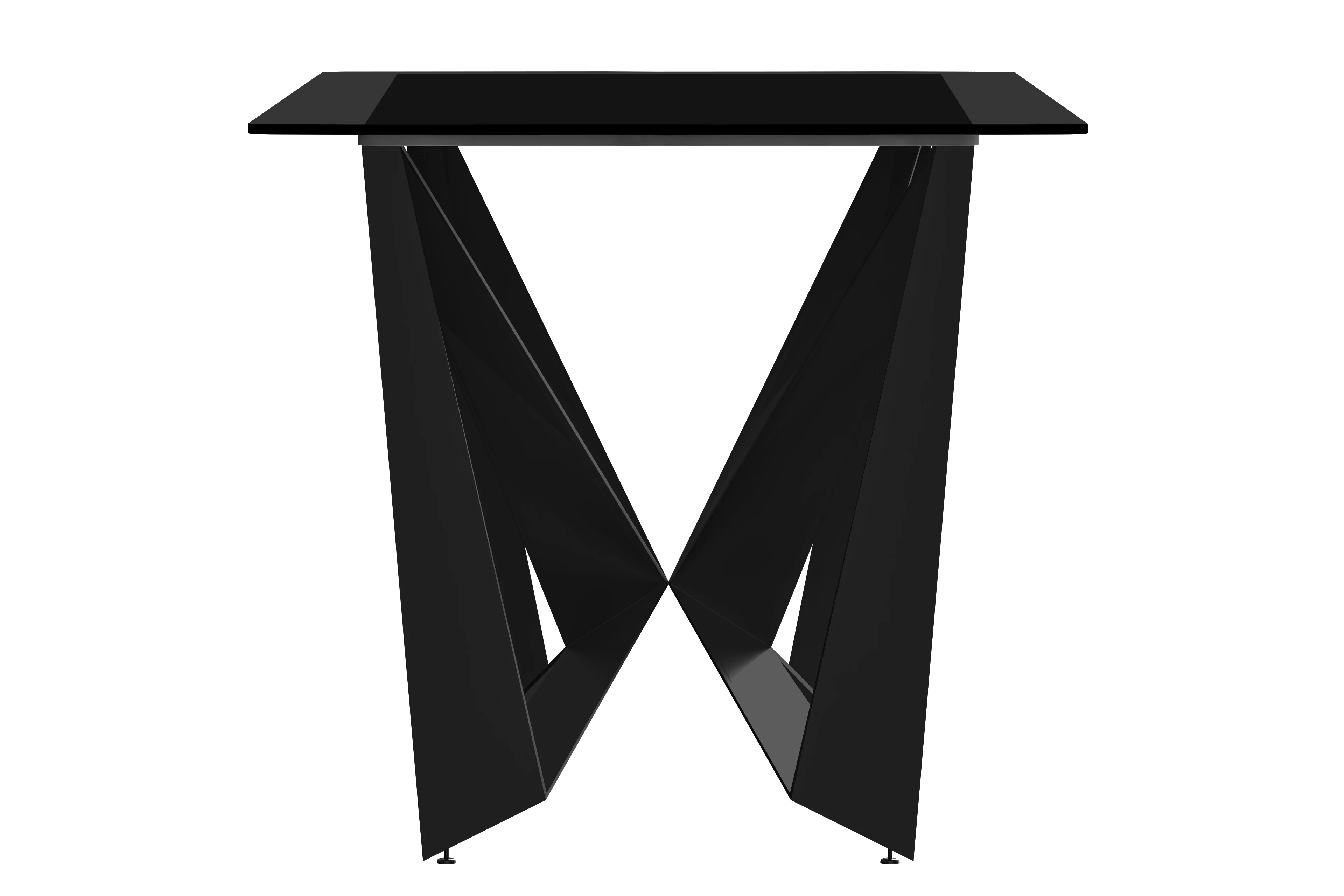 Nuvor Series Modern Dining Table Black Base, With 71 Black Glass Top
