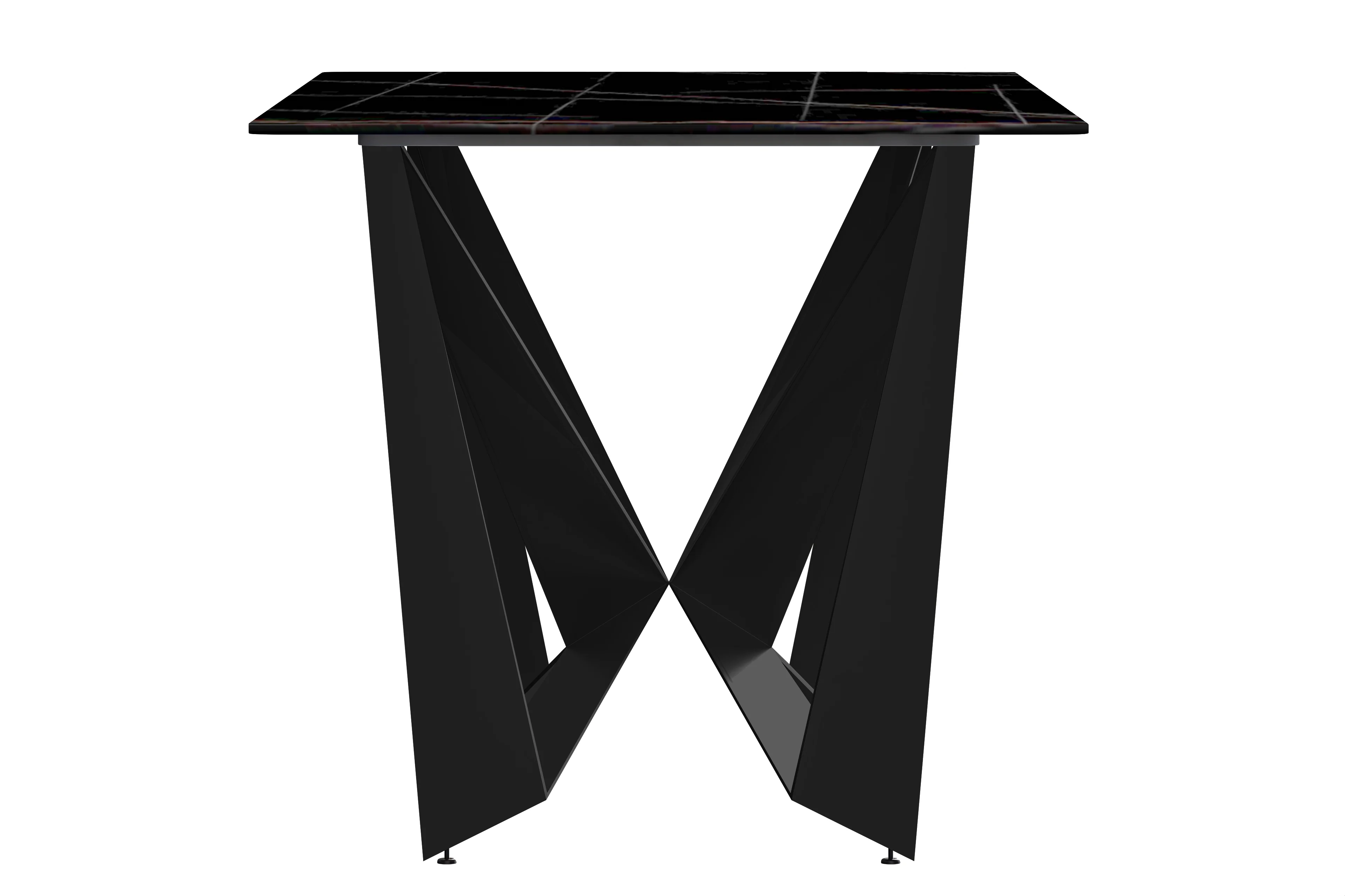 Nuvor Series Modern Dining Table Black Base, With 71 Black/Gold Sintered Stone Top