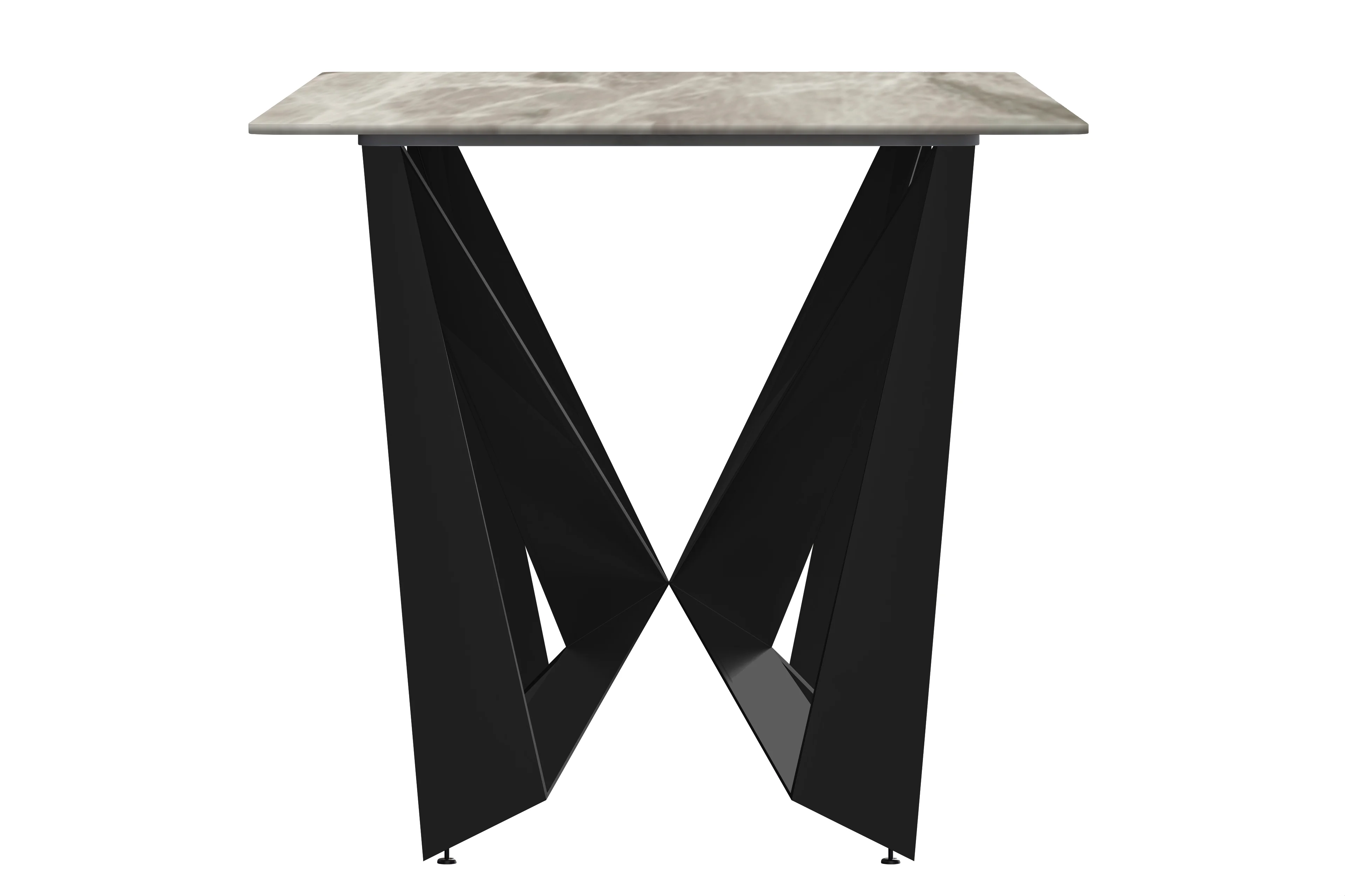 Nuvor Series Modern Dining Table Black Base, With 71 Deep Grey Sintered Stone Top