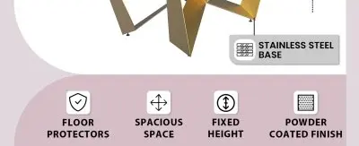 Nuvor Mid-Century Modern Dining Table with a 55 Rectangular Black/Gold Top and Gold Steel Base