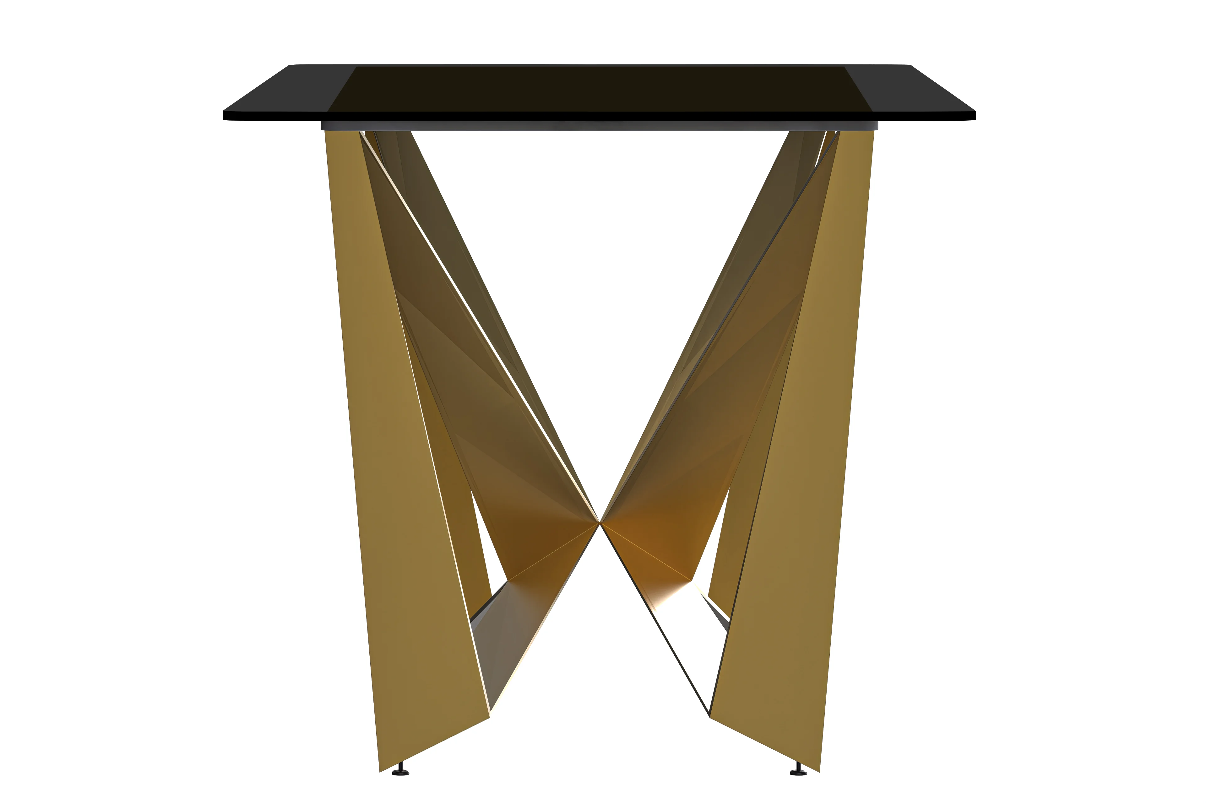 Nuvor Series Modern Dining Table Gold Base, With 62" Black Glass Top