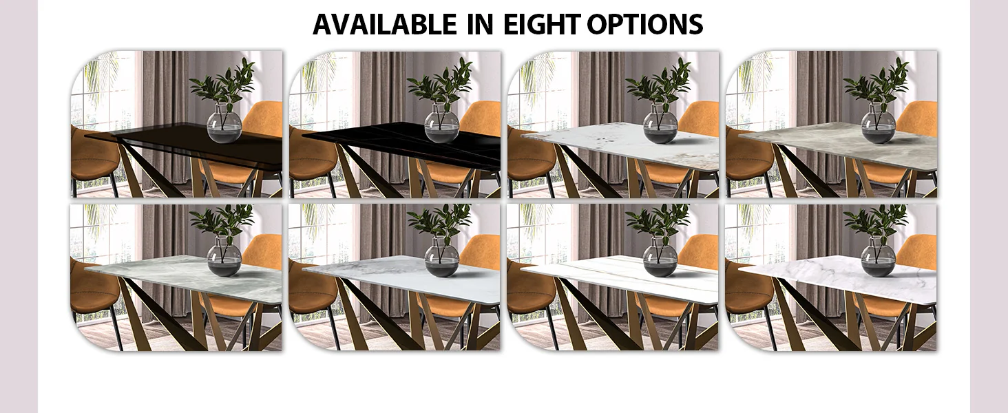 Nuvor Series Modern Dining Table Gold Base, With 62 Medium Grey Sintered Stone Top