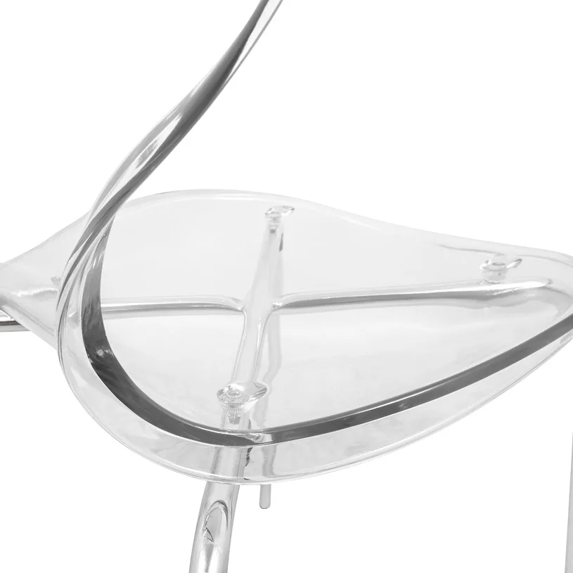 Modern Oyster Transparent Side Chair, Set of 4