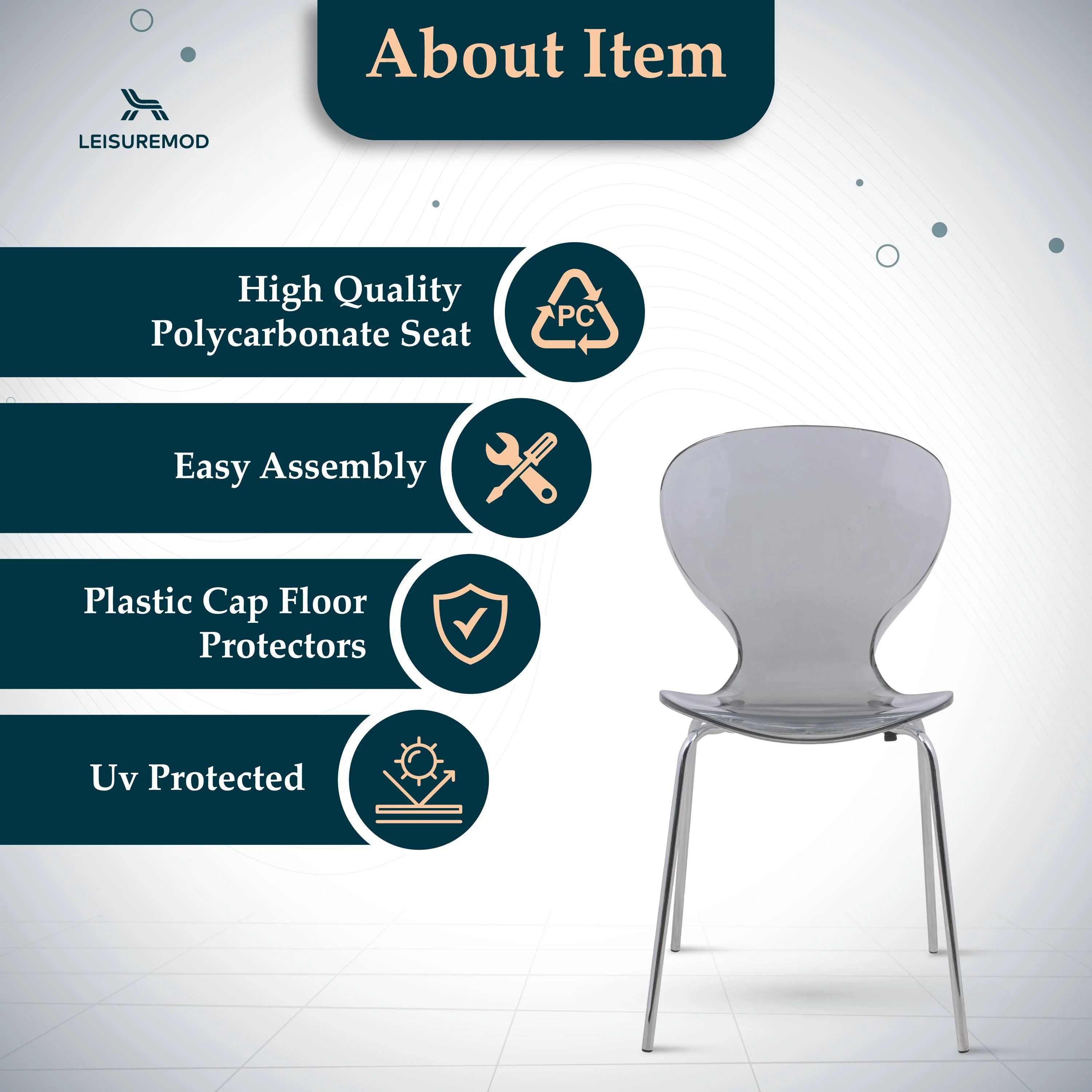 Modern Oyster Transparent Side Chair